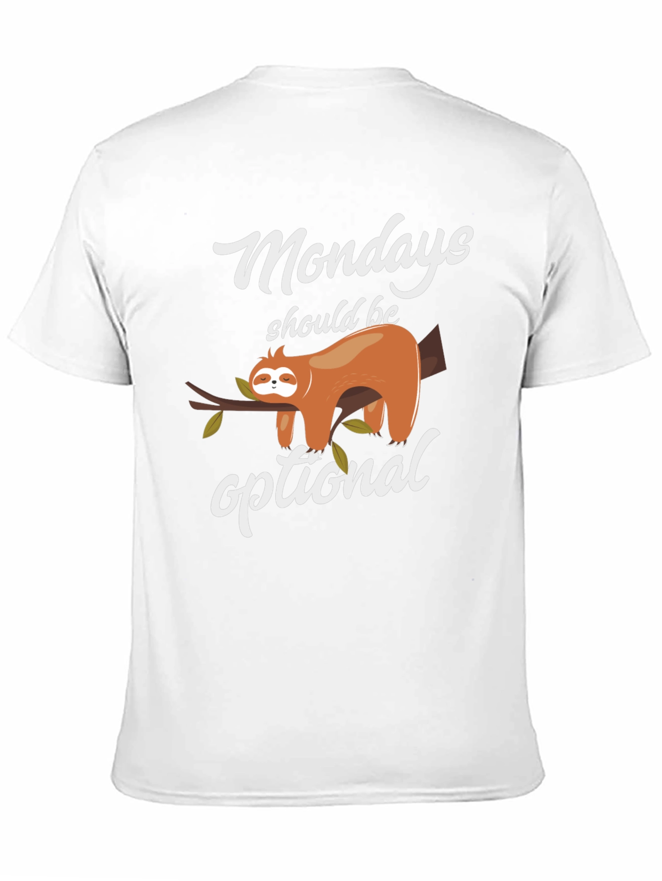 Black Funny Mondays Optional Sloth T-Shirt view 11