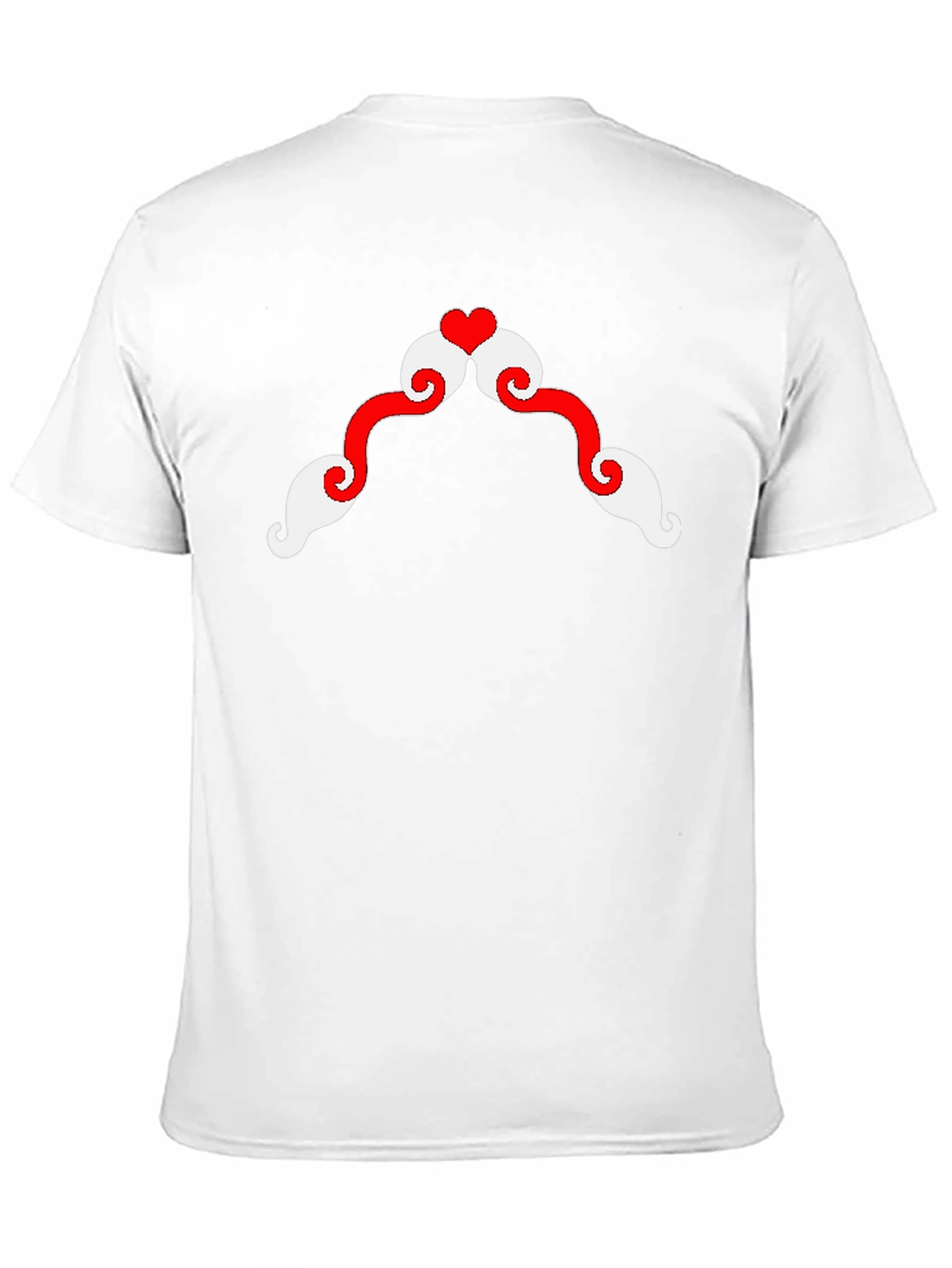 Black Whimsical Mustache Heart Graphic Tee view 11