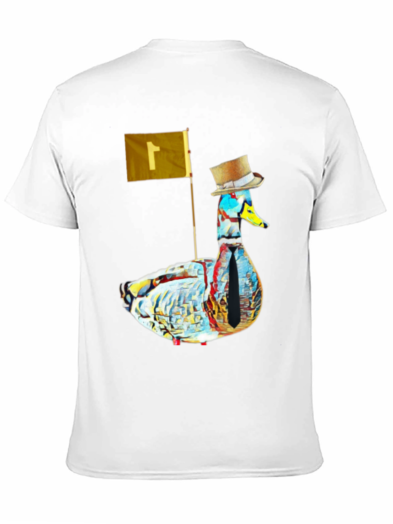 Black Duck with Top Hat Graphic Tee - Stylish Men's Black T-Shirt view 11