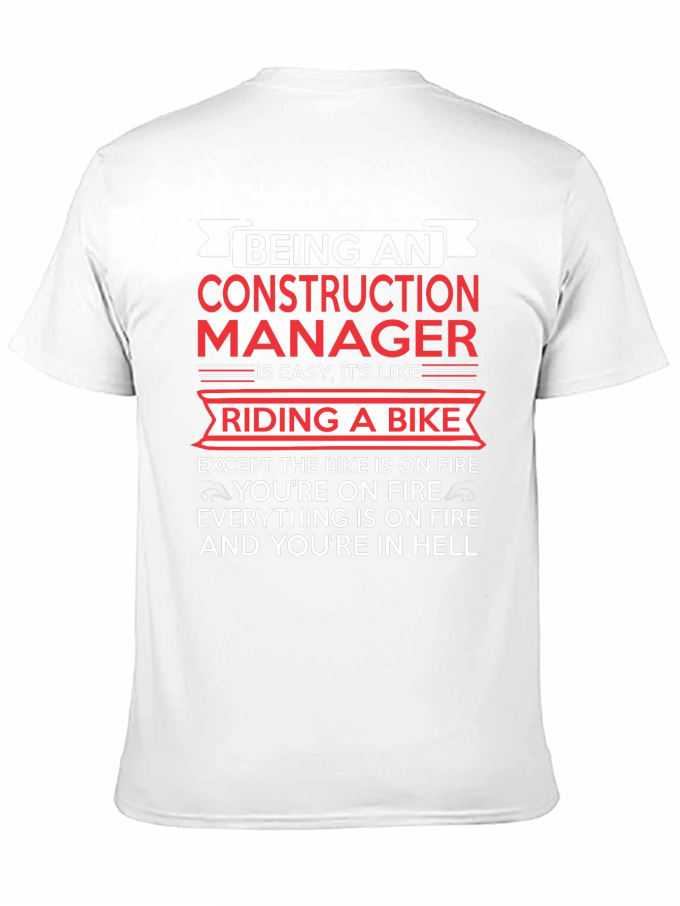 Black Construction Manager Funny T-Shirt view 11