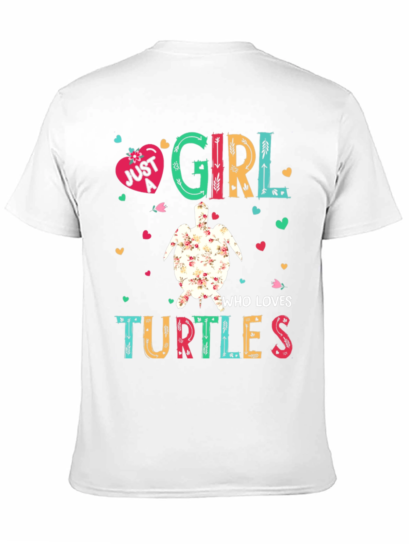 Black Just A Girl Who Loves Turtles T-Shirt view 11