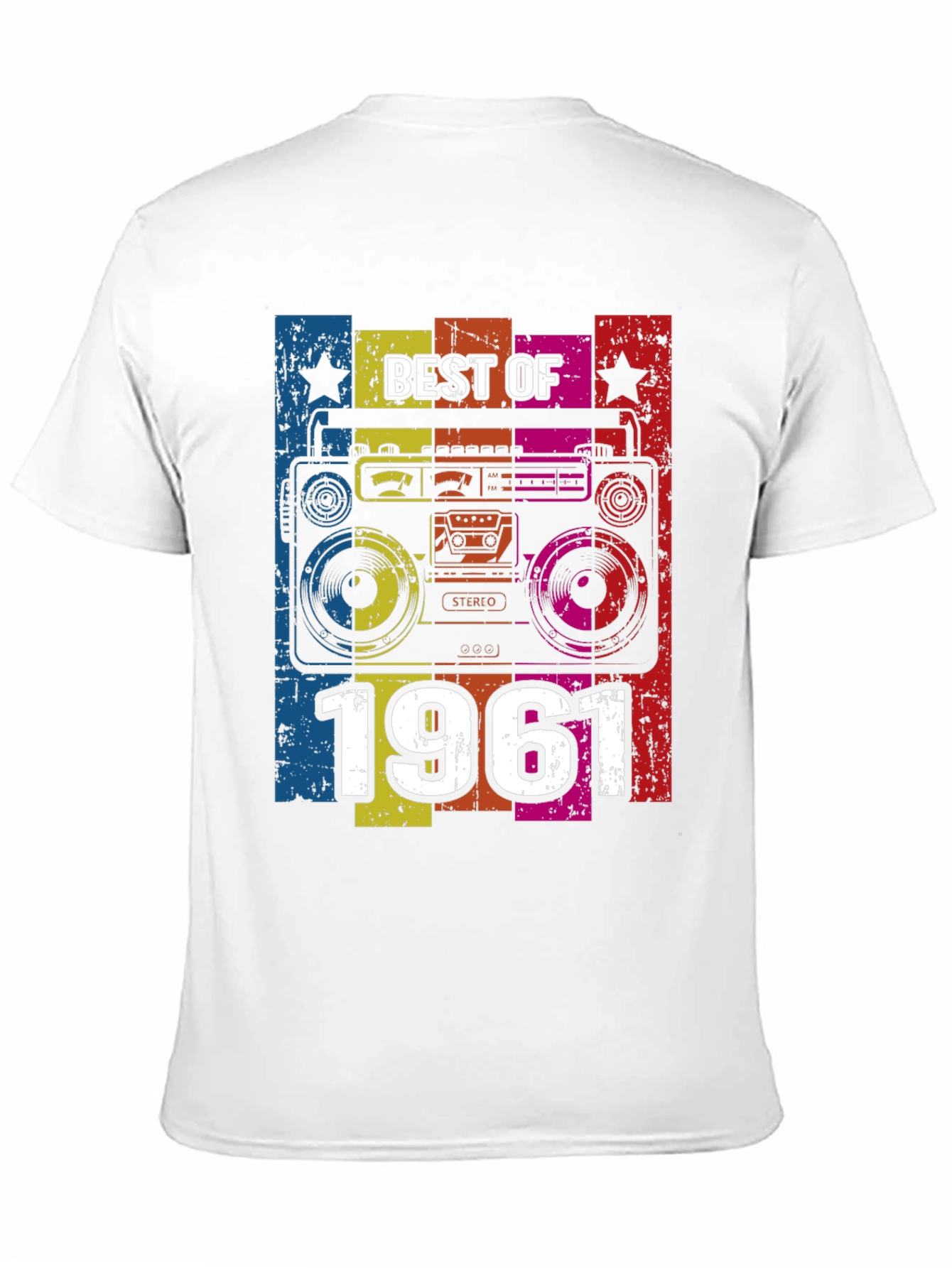 Black Best of 1961 Retro Boombox T-Shirt view 11