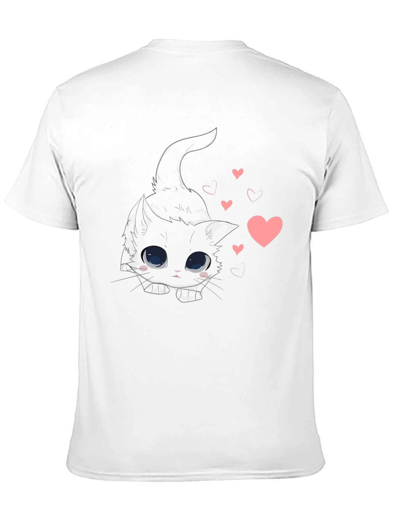 Black Cute Black Cat Tee with Hearts view 11