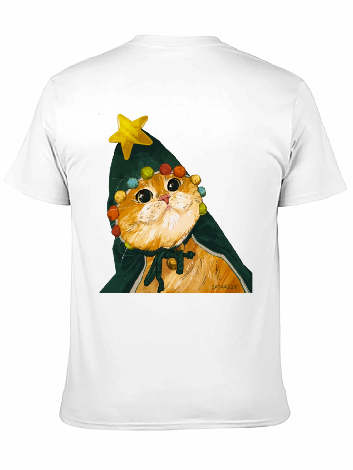 Black Cat Christmas Tree T-Shirt view 11