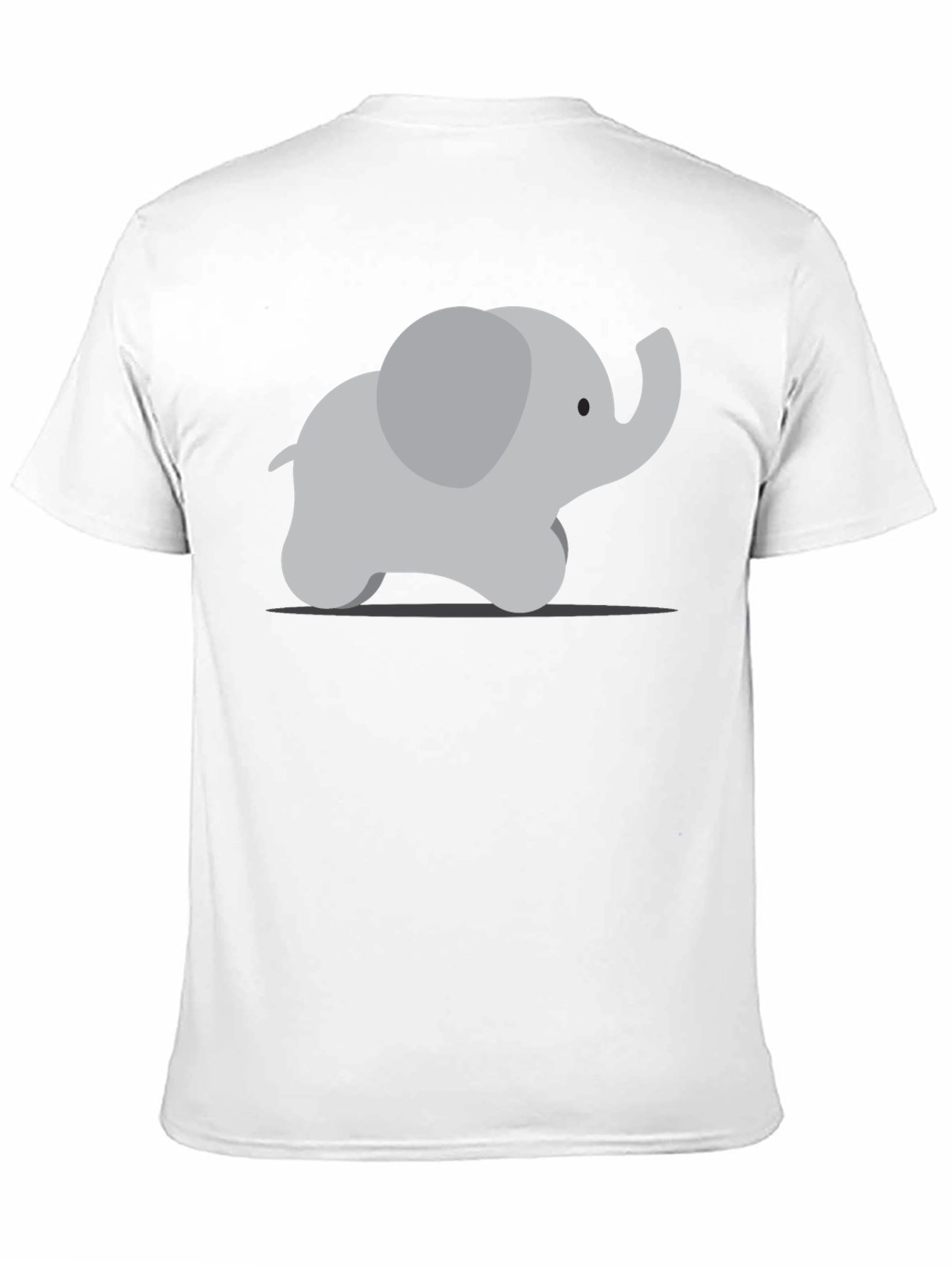 Black Cute Cartoon Elephant Graphic Tee - Black view 11