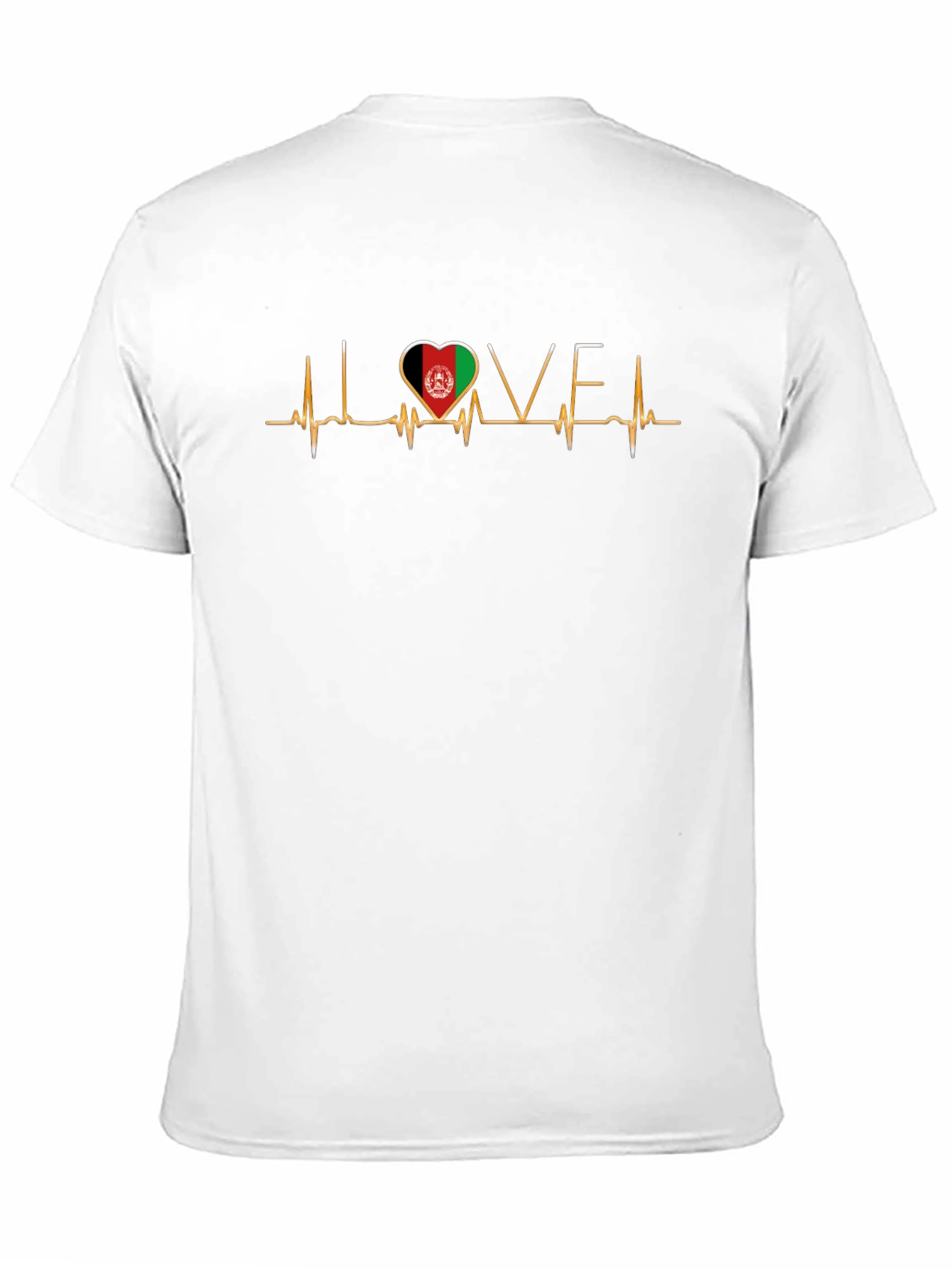 Black Love Afghanistan Heartbeat T-Shirt view 11
