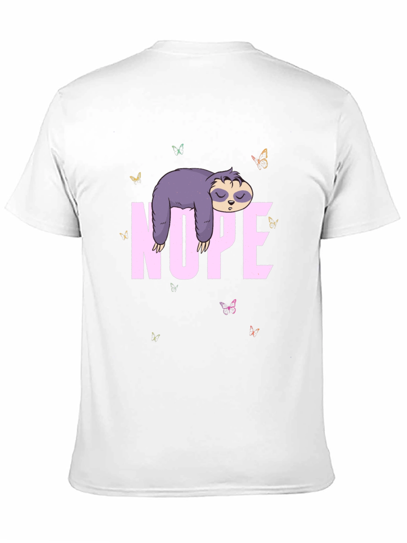 Black Nope Sloth Tee - Cute Lazy Animal T-Shirt view 11