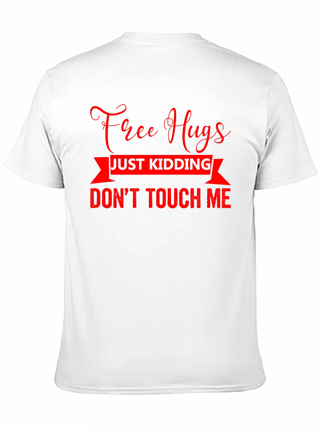 Black Free Hugs Just Kidding Graphic Tee view 11