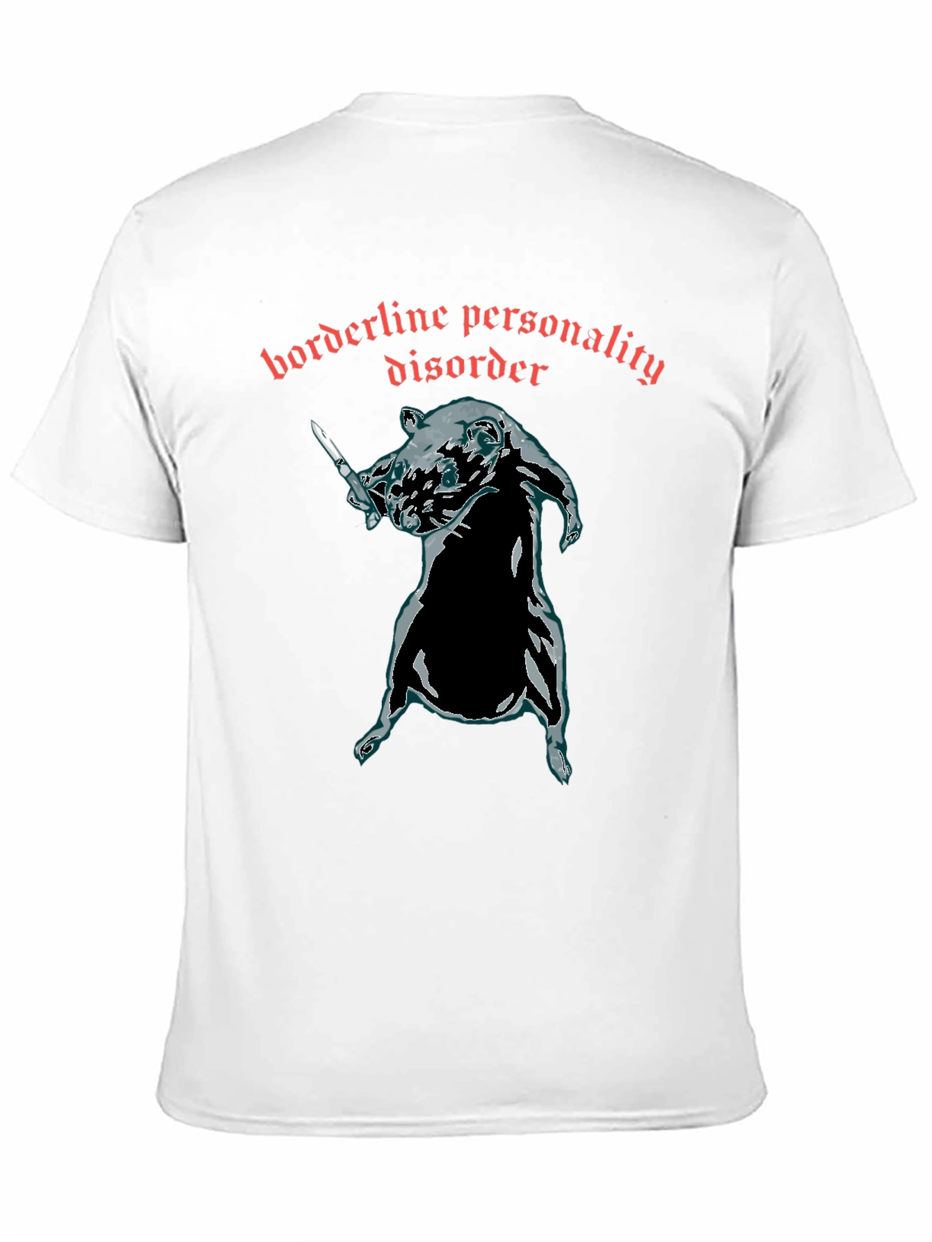 Black Borderline Personality Disorder Rat T-Shirt view 11