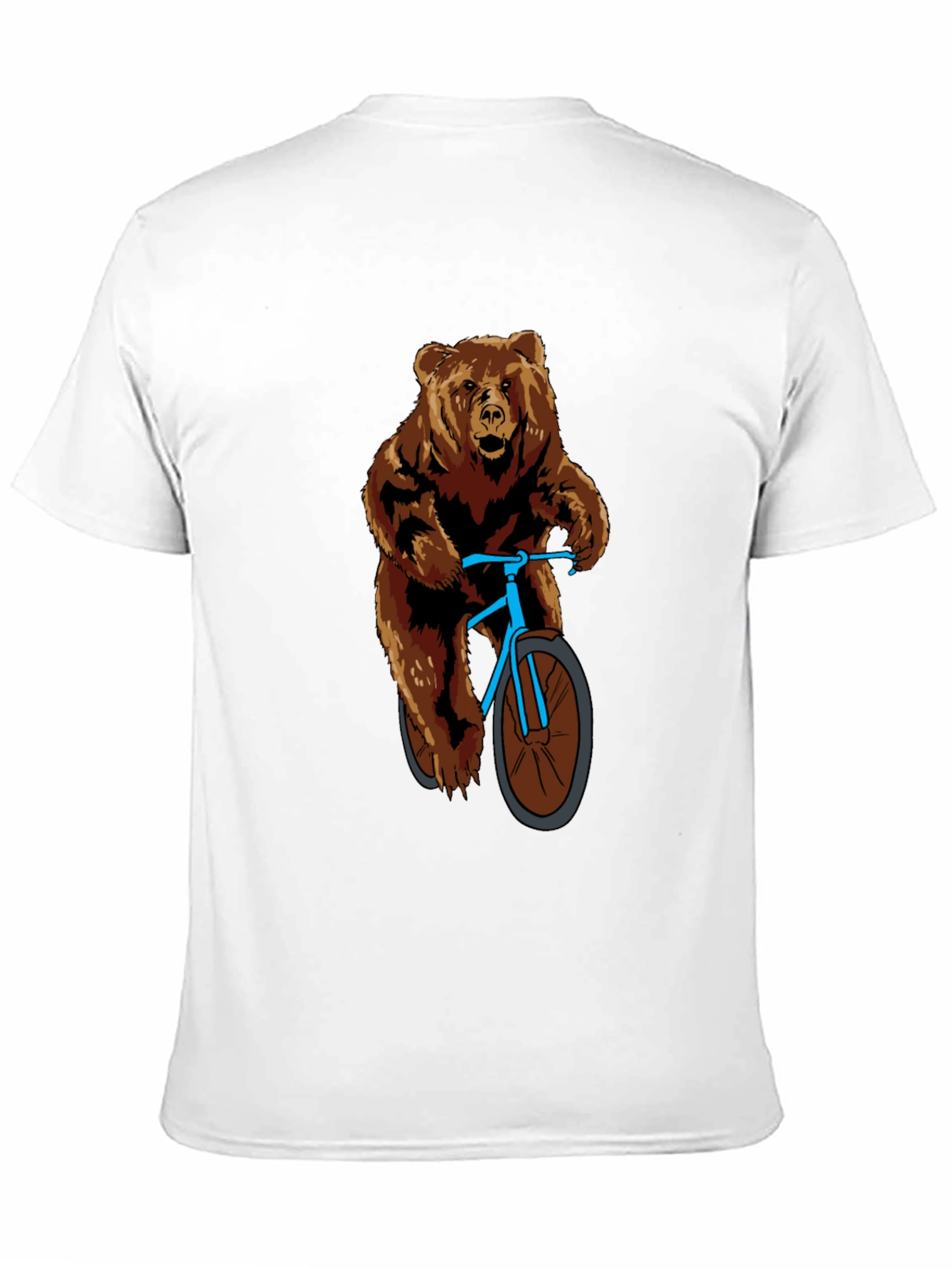 Black Bear on Bike Graphic T-Shirt - Cool Animal Tee view 11