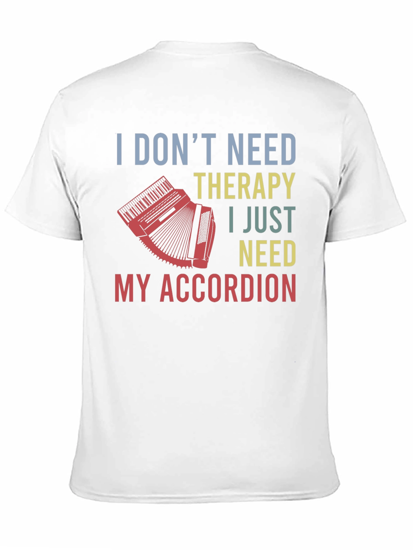 Black Accordion Therapy T-Shirt - Musician Gift view 11