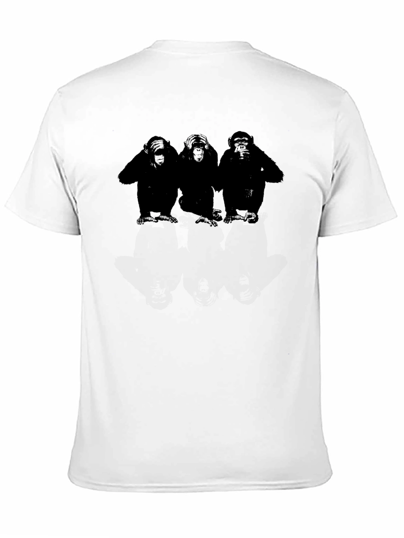 Black Hear No See No Speak No Evil Monkeys Graphic Tee view 11