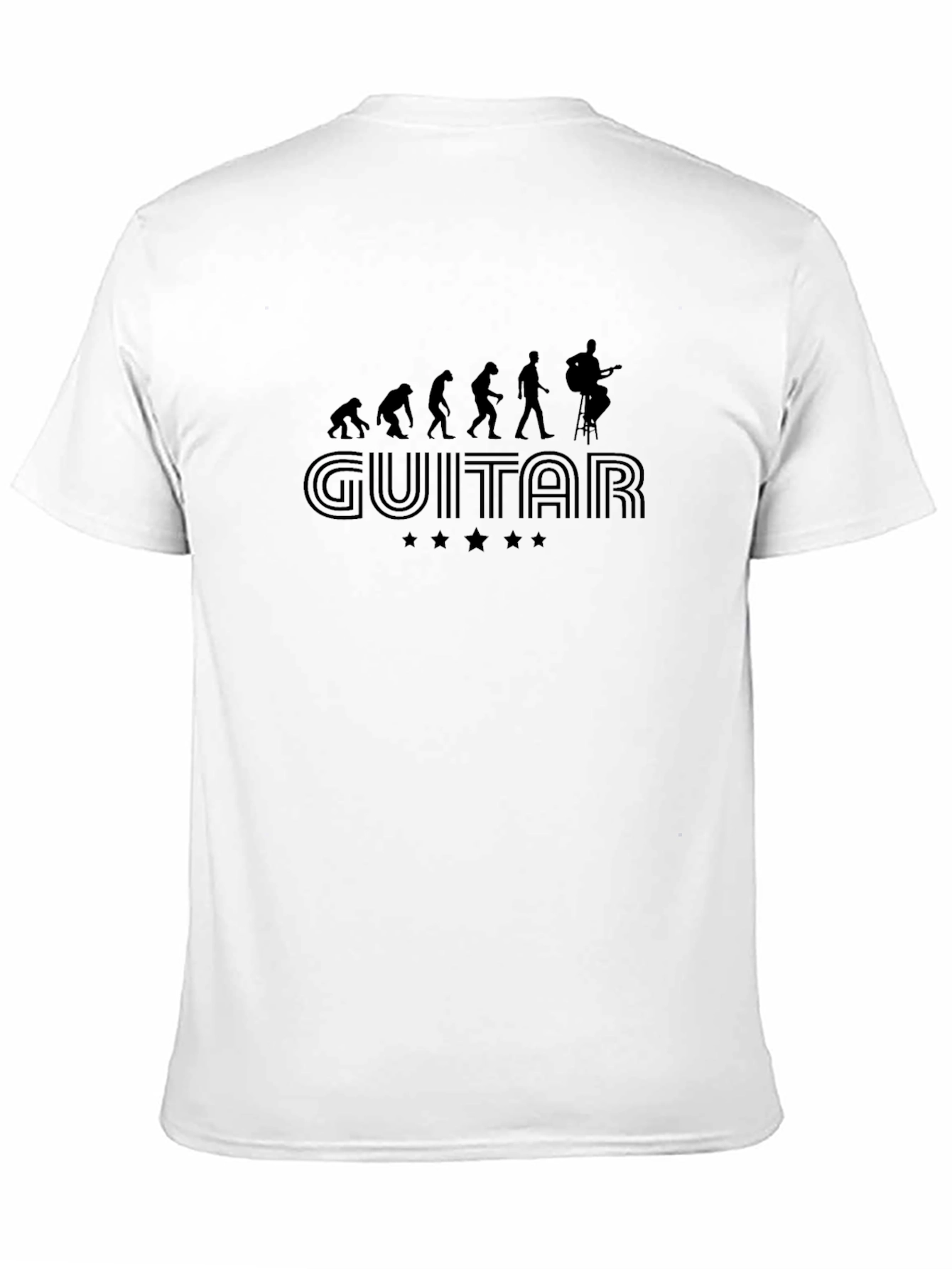 Black Guitar Evolution Graphic Black T-Shirt view 11