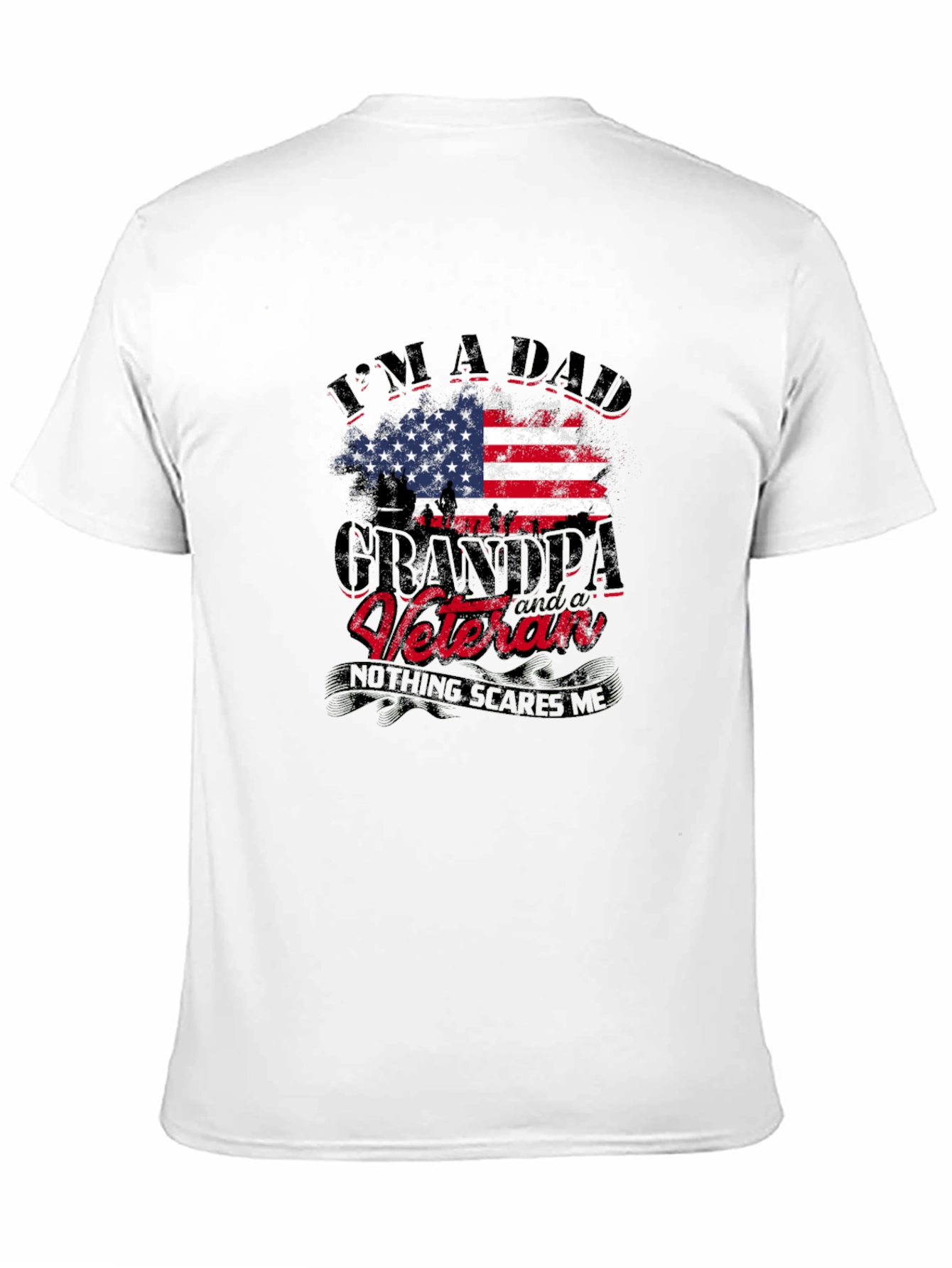 Black Dad Grandpa Veteran Graphic Tee view 11