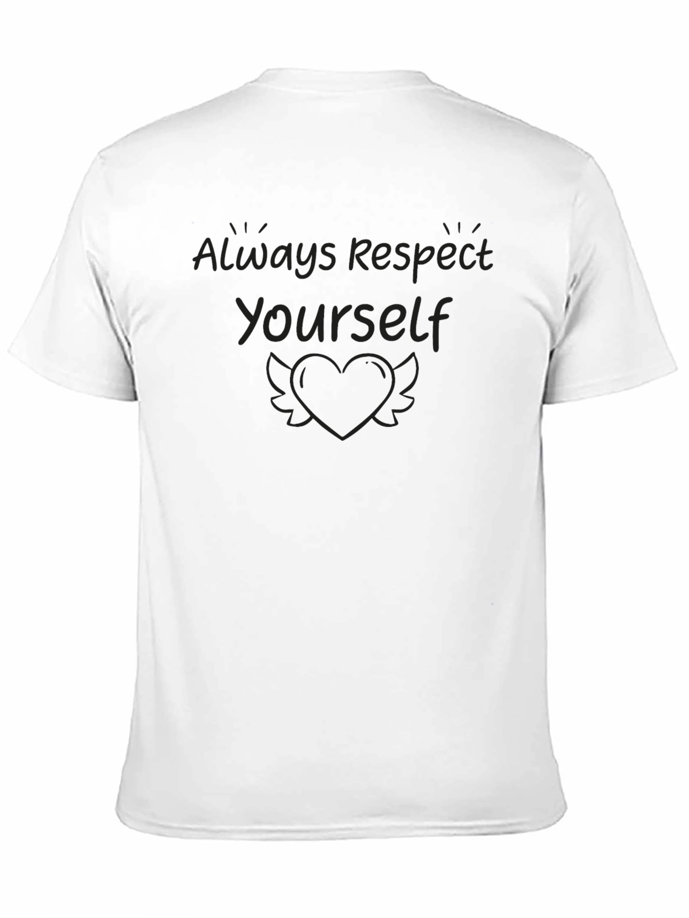 Black Respect Yourself Heart Wings T-Shirt view 11