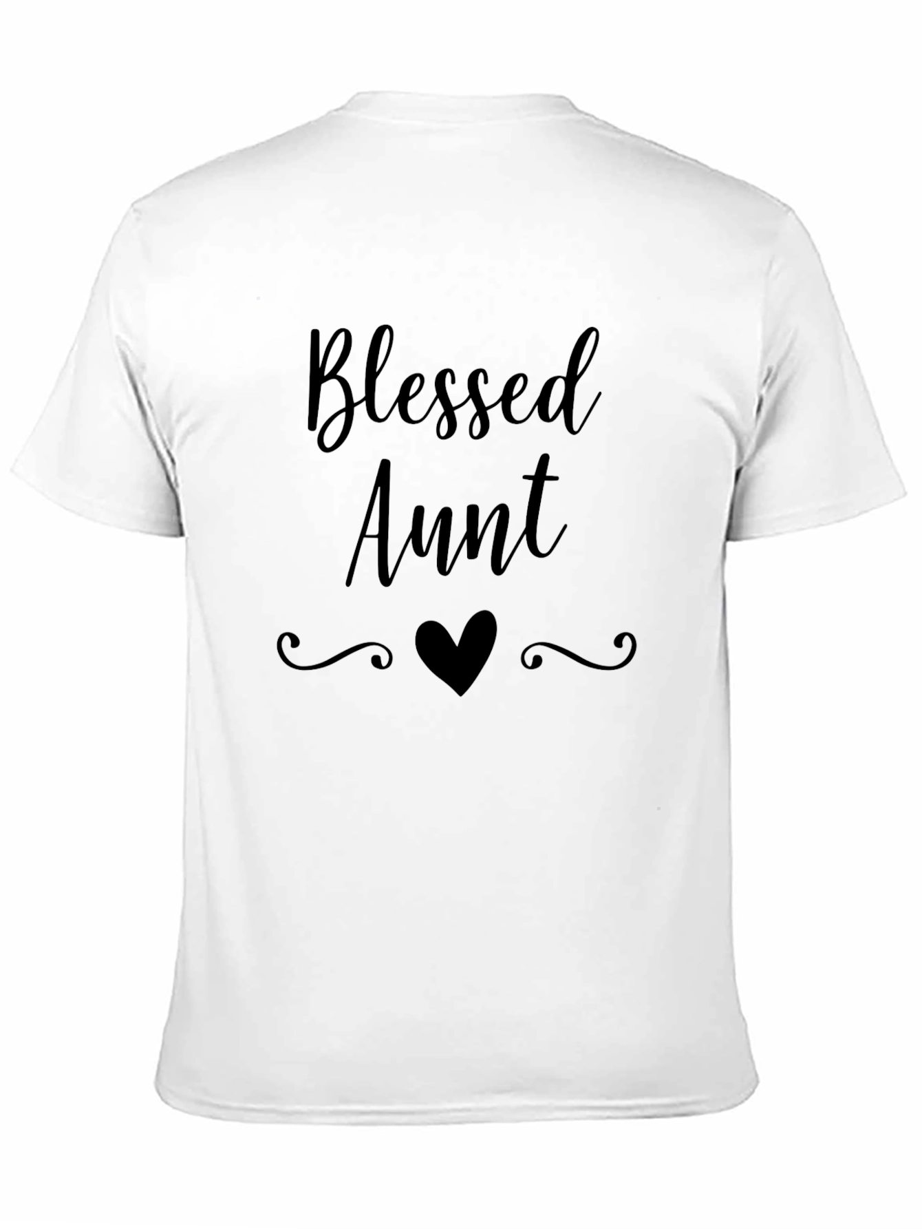 Black Blessed Aunt T-Shirt - Black Crew Neck view 11