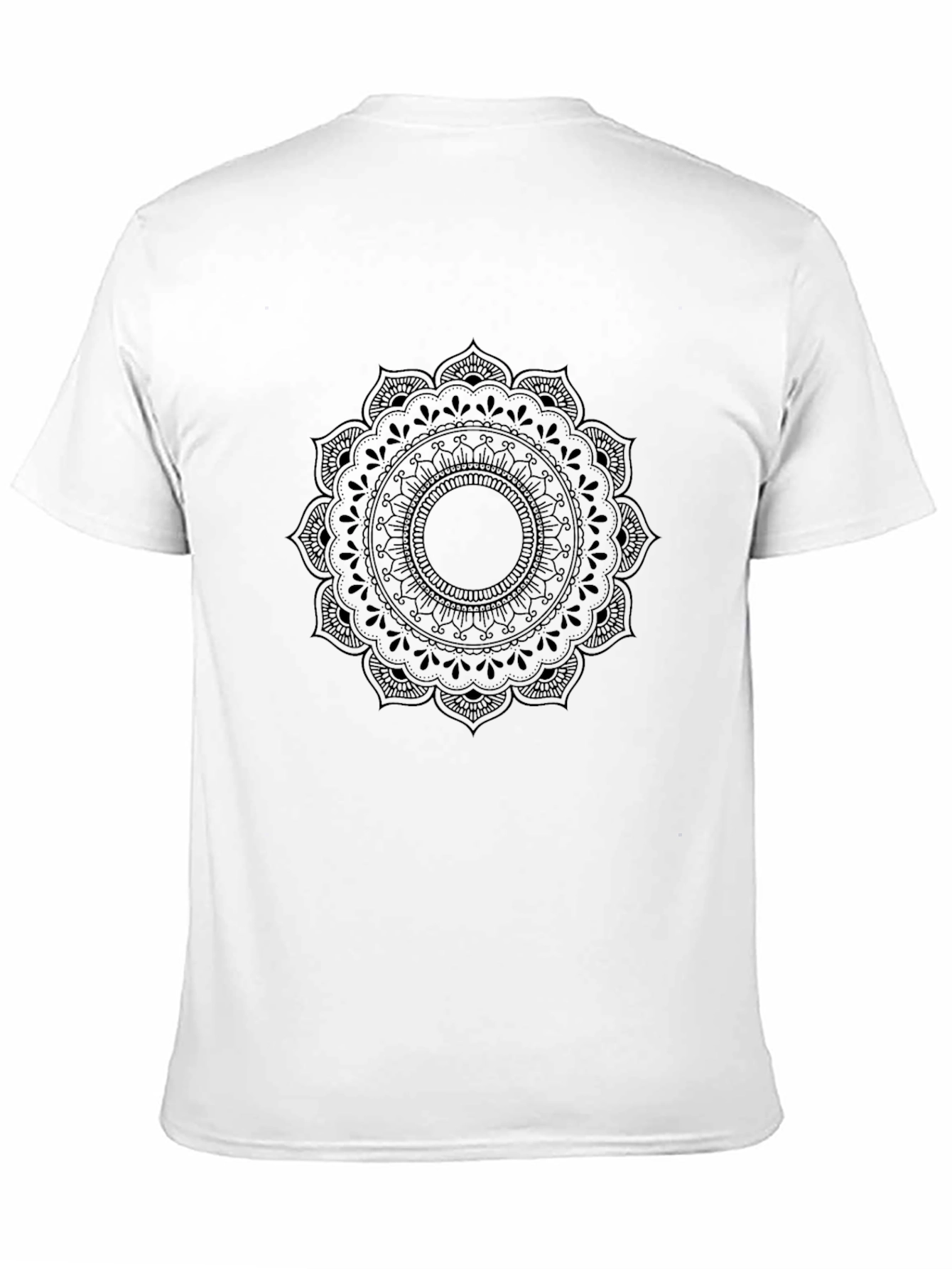 Black Black Mandala Print Crew Neck T-Shirt view 11