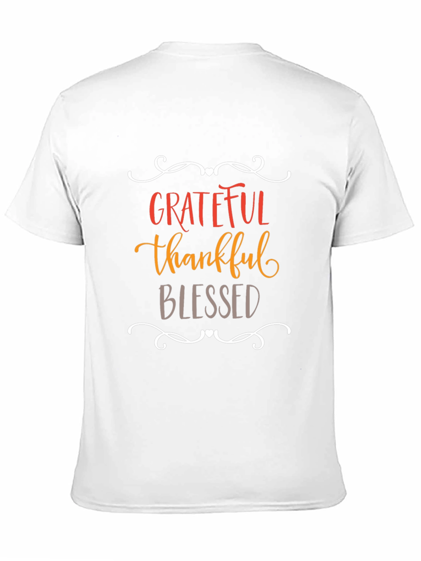 Black Grateful Thankful Blessed Graphic Tee - Soft Cotton Blend T-Shirt view 11