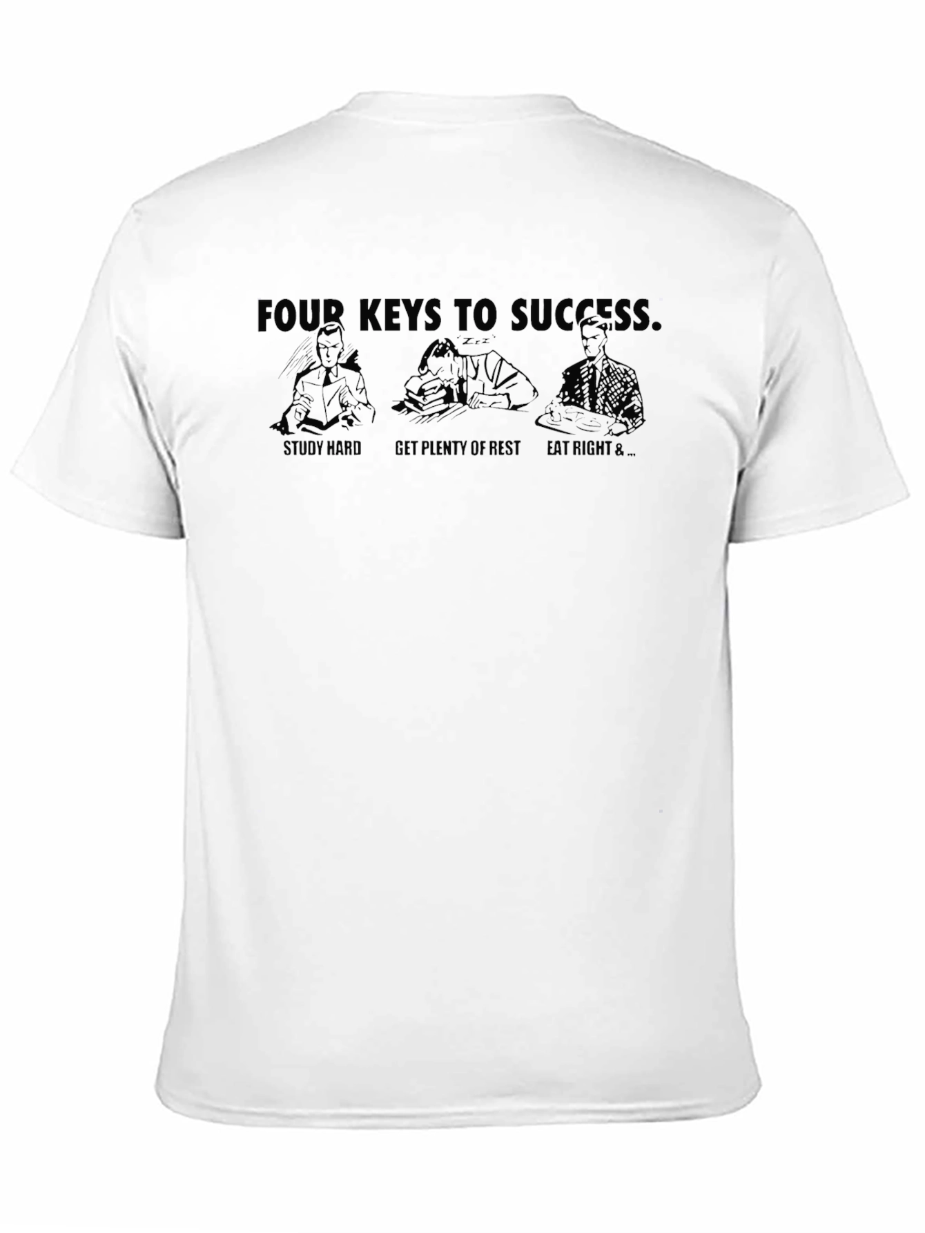 Black Four Keys to Success Graphic T-Shirt view 11