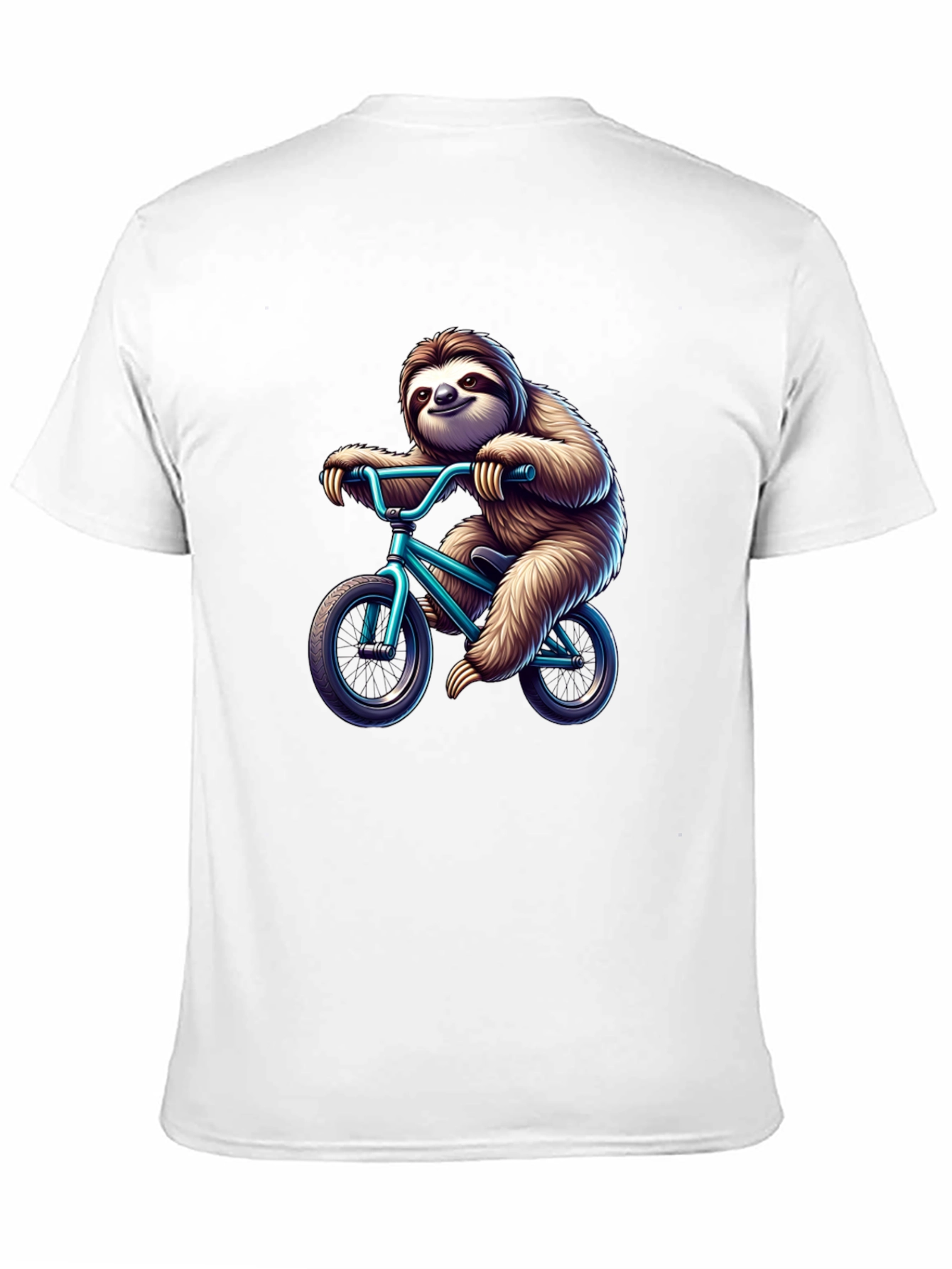 Black Sloth on Bike Graphic T-Shirt - Fun & Unique Design view 11
