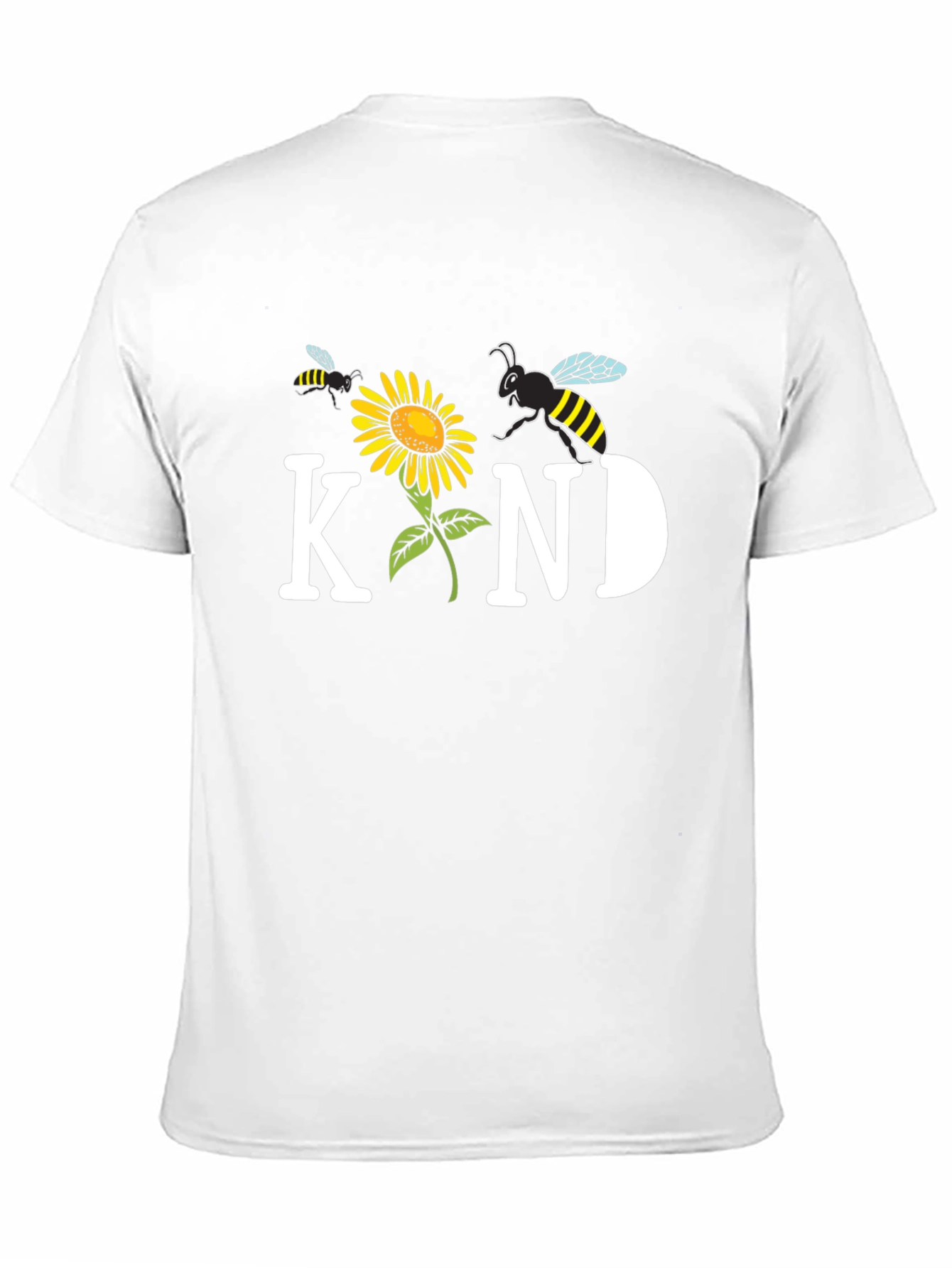 Black Kind Bee Sunflower Graphic Tee - Unisex Black T-Shirt view 11