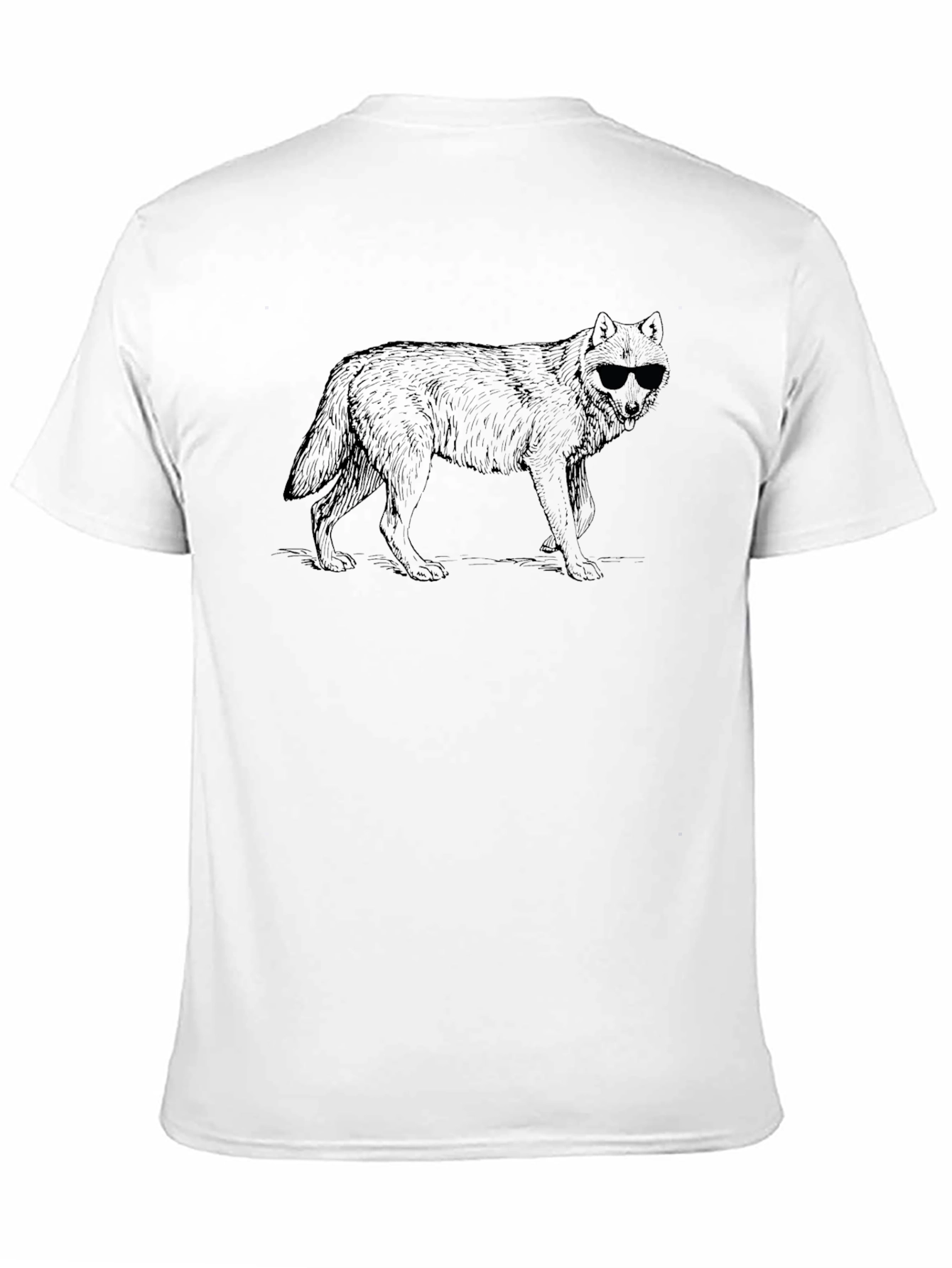 Black Cool Wolf Graphic Tee - Black Cotton T-Shirt view 11