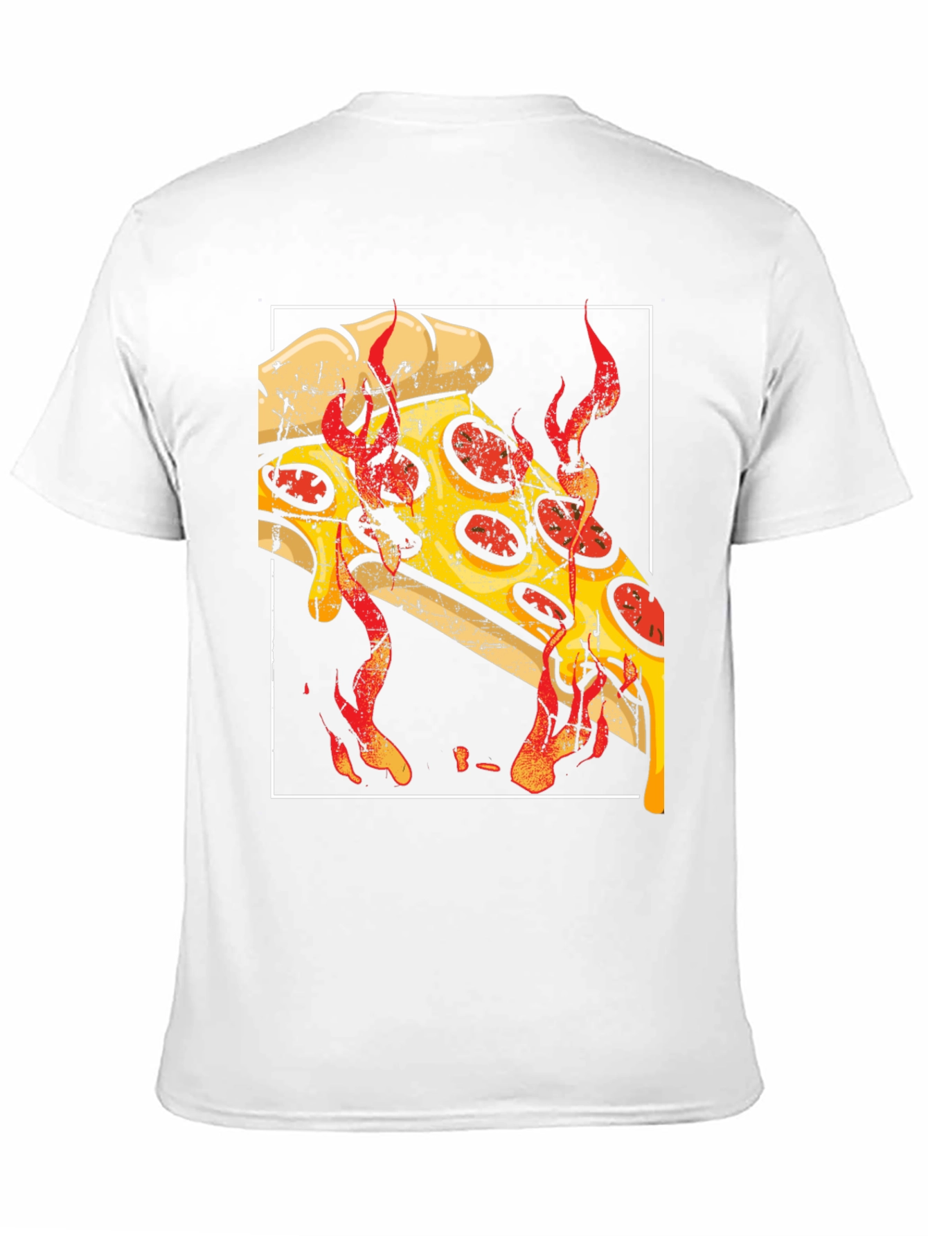 Fiery Pizza Graphic Tee - Black Cotton T-Shirt - 11