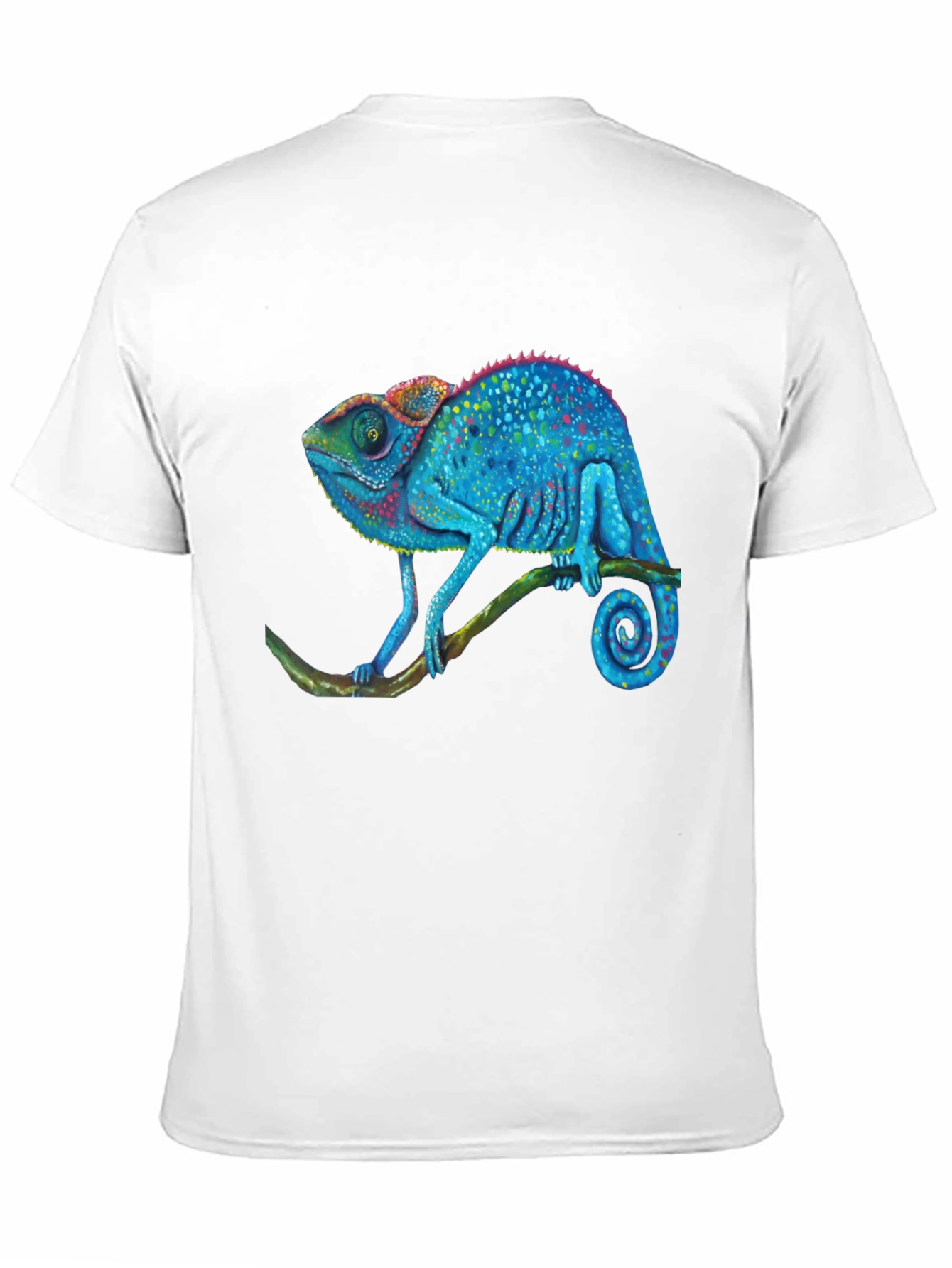 Black Blue Chameleon Graphic T-Shirt - Unique Reptile Design view 11