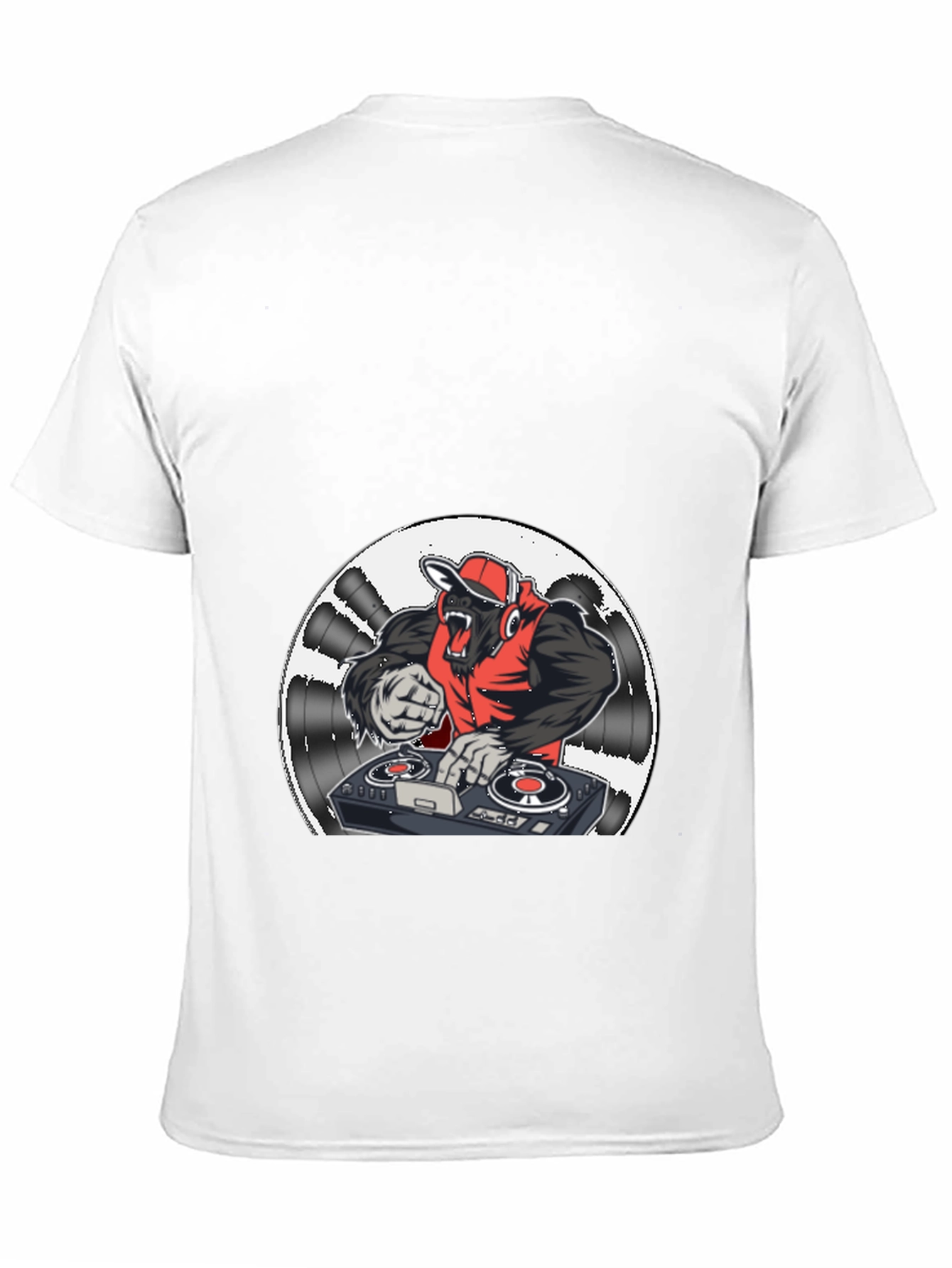 Black DJ Gorilla Graphic Tee - Black Cotton Blend view 11