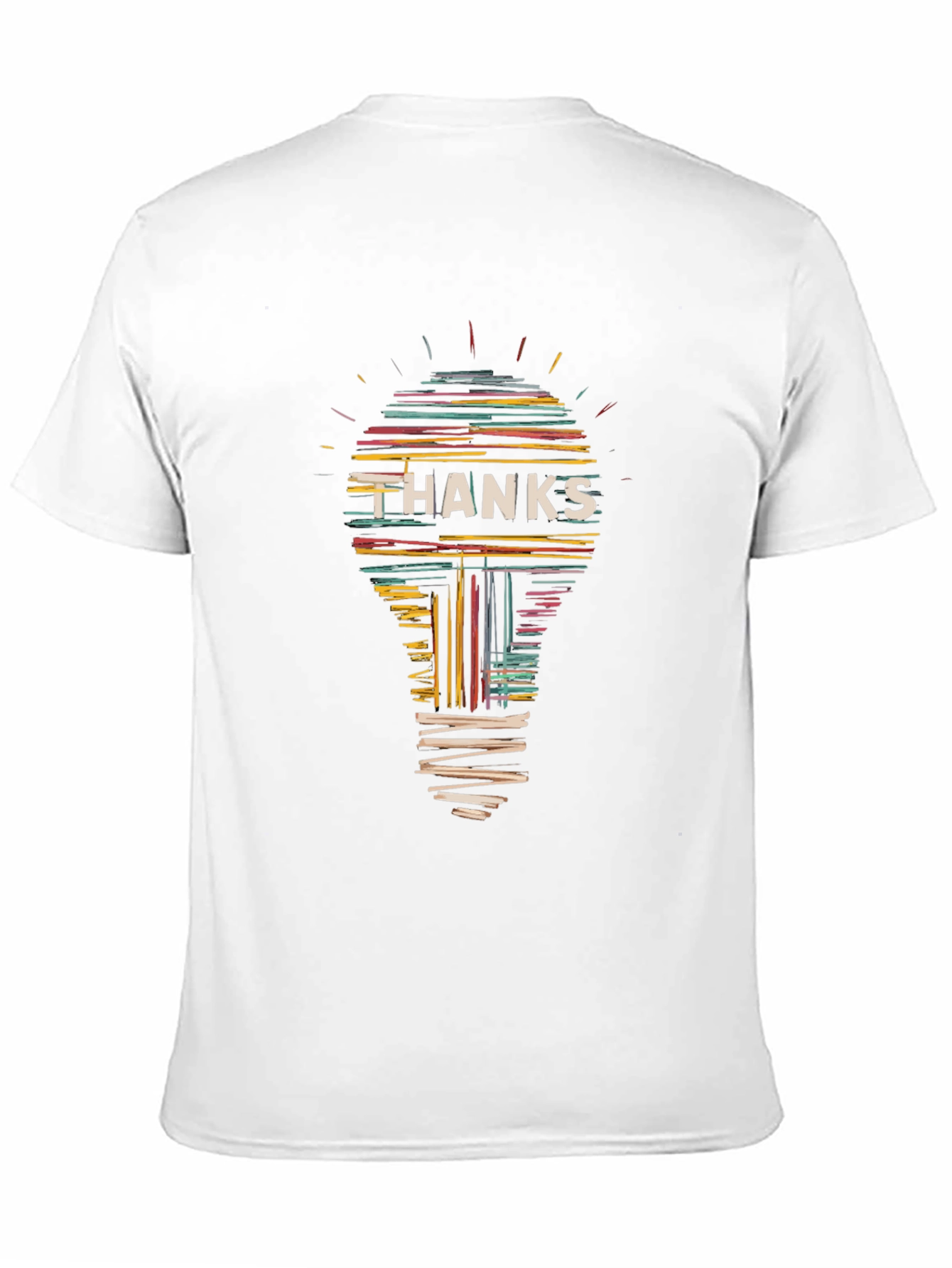 Black Thanks Lightbulb Graphic Tee - Black Cotton T-Shirt view 11