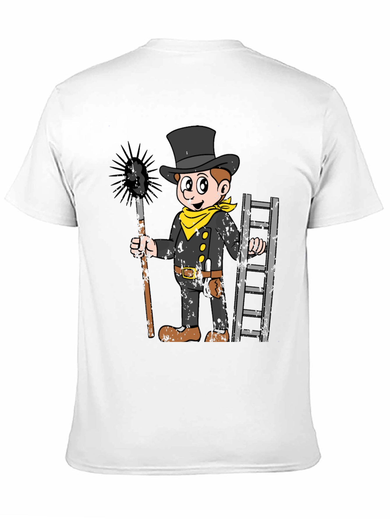 Black Chimney Sweep Cartoon Graphic T-Shirt view 11