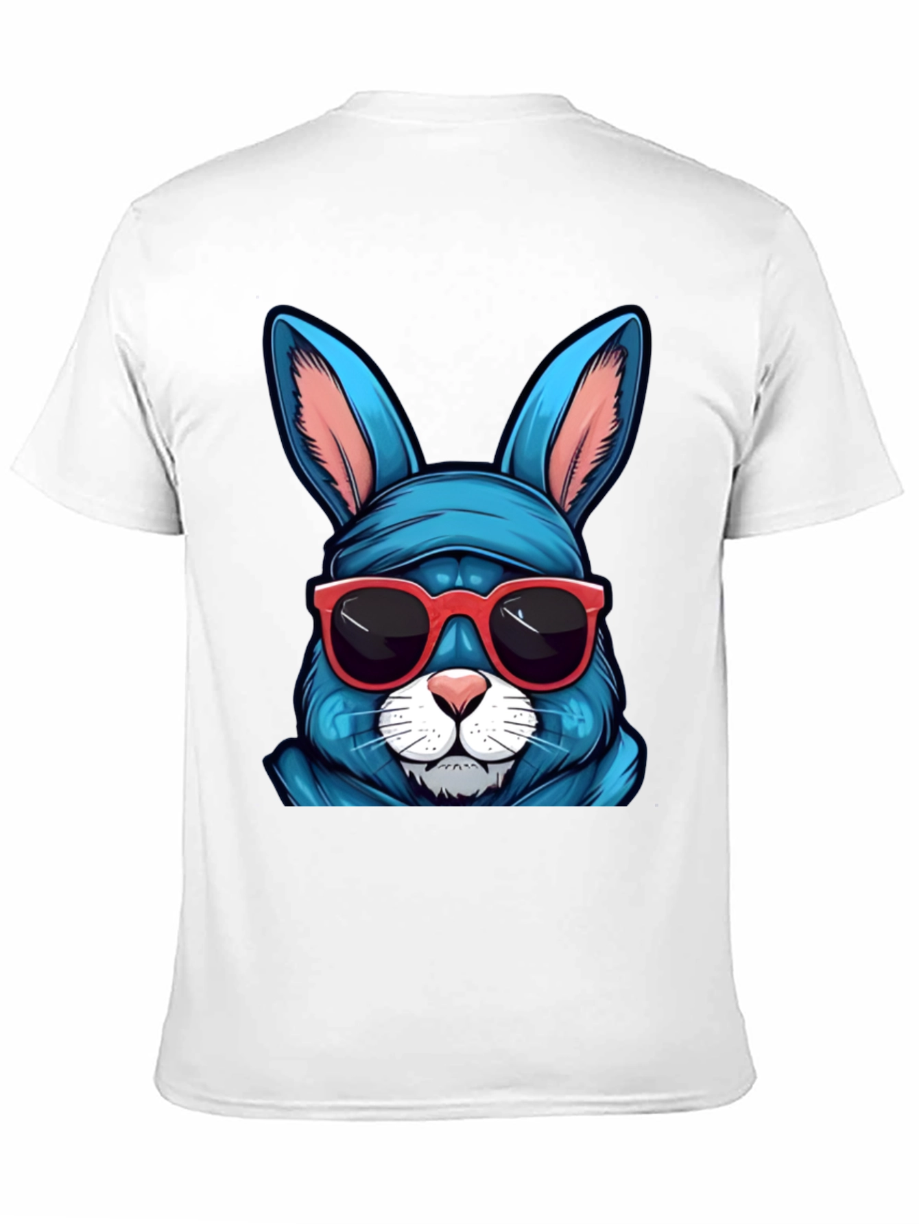 Black Cool Blue Bunny T-Shirt view 11