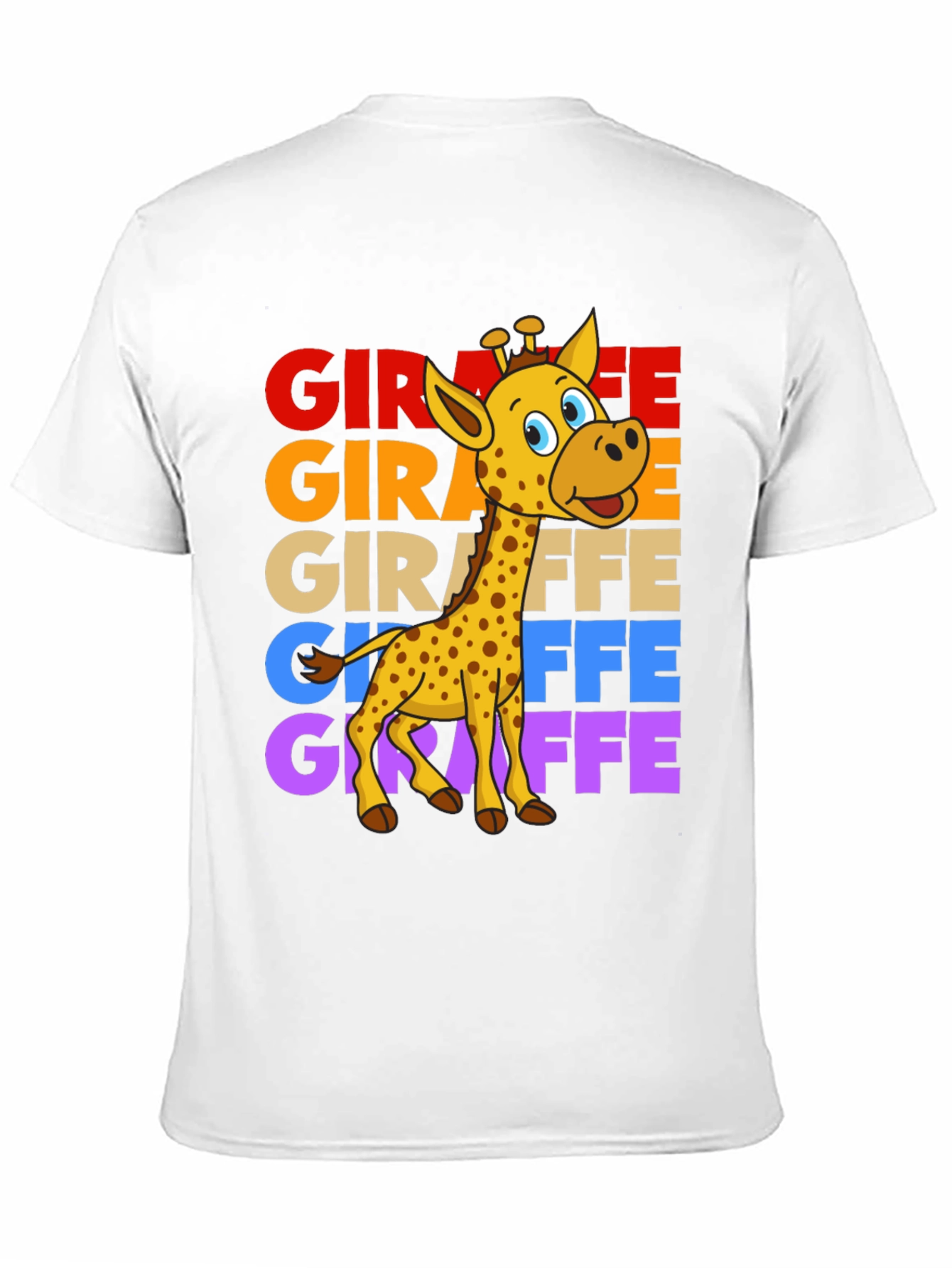 Black Giraffe Graphic Tee - Colorful Cartoon Giraffe Design view 11