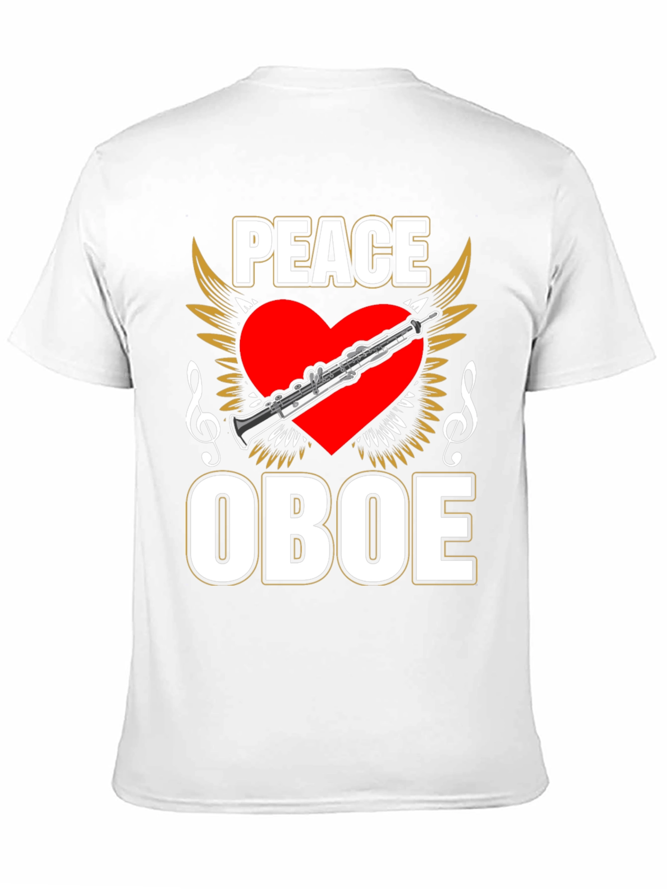 Black Peace Oboe T-Shirt, Music Lover Tee view 11