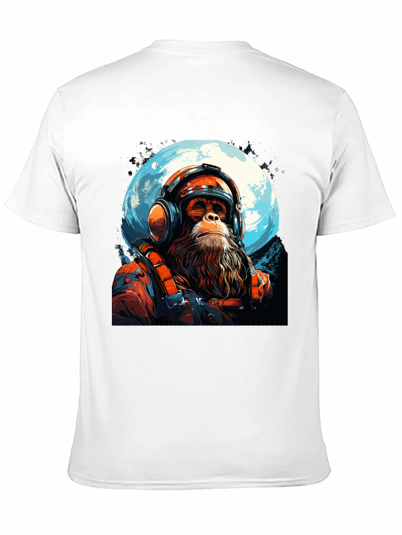 Black Astro Chimp Graphic Tee - Moon Landing Design view 11