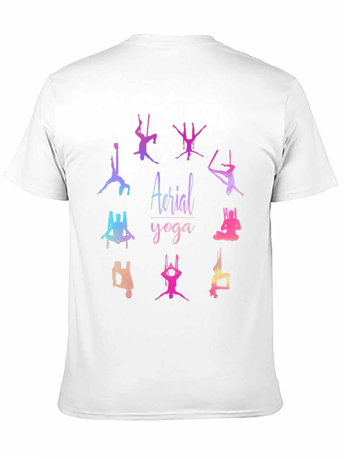 Black Aerial Yoga Graphic T-Shirt - Black Cotton Blend Tee view 11