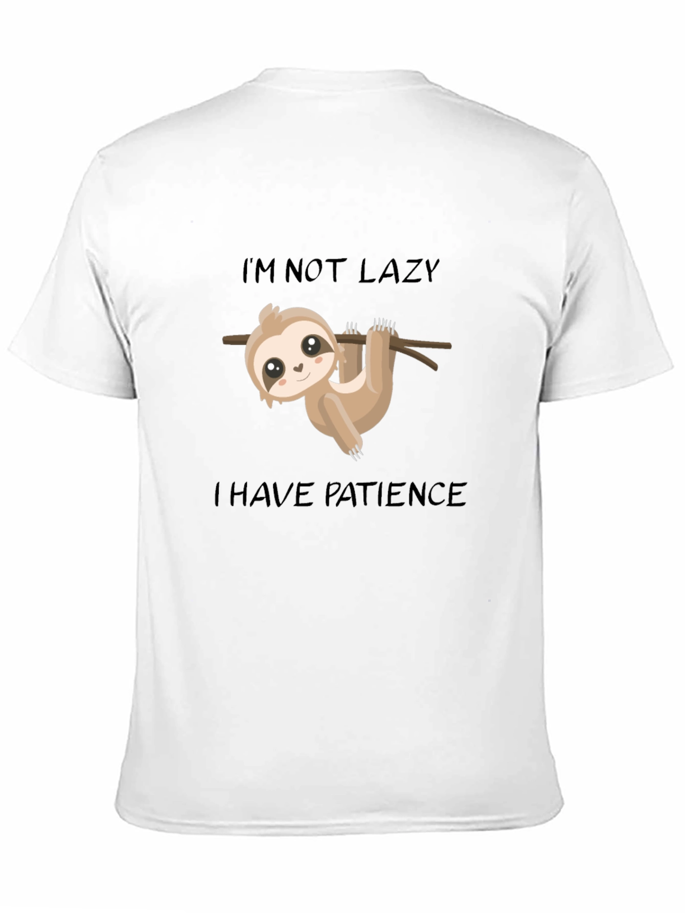 Black Sloth Patience T-Shirt: Lazy? No, Just Patient! view 11