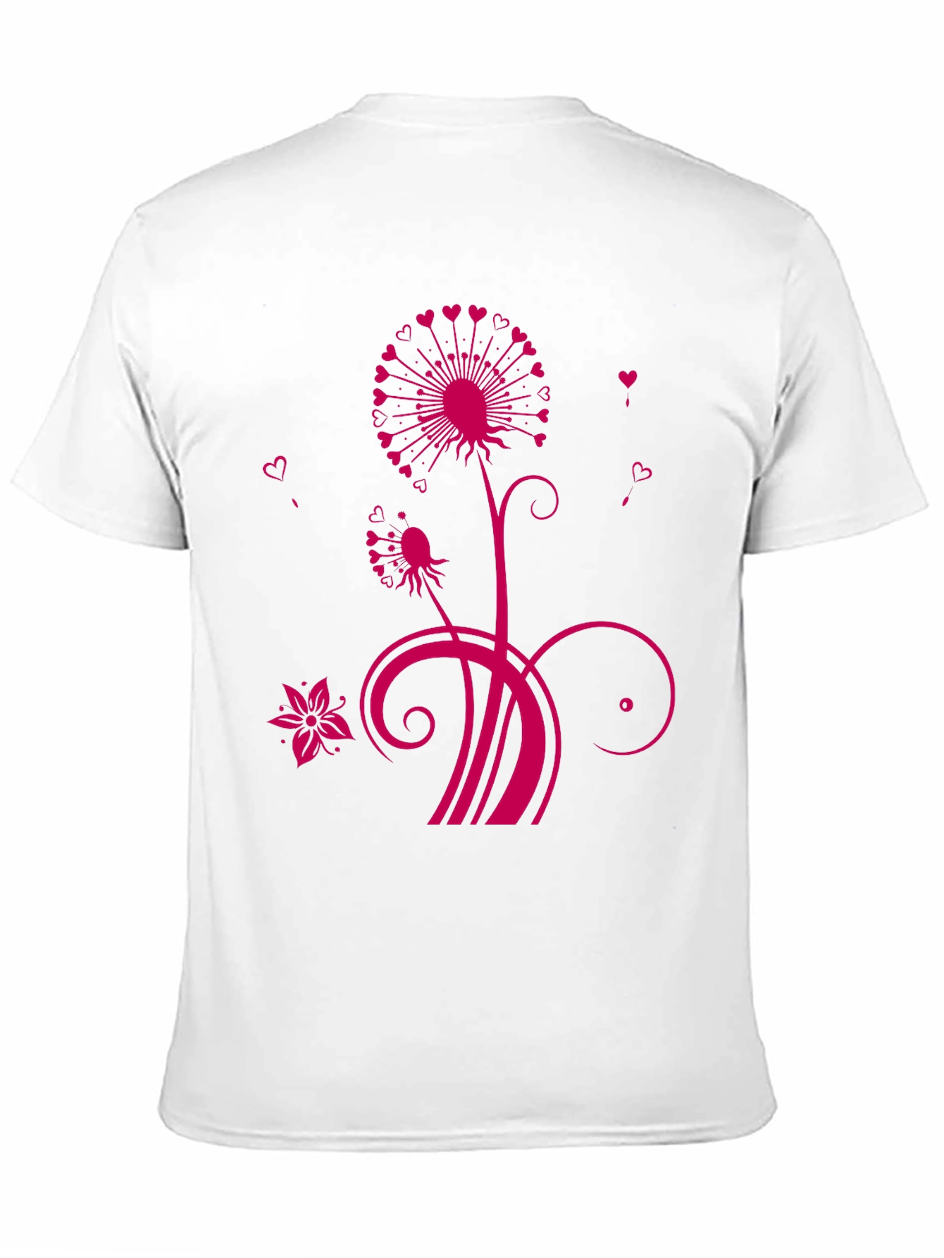 Black Floral Heart Dandelion Graphic Tee - Black view 11