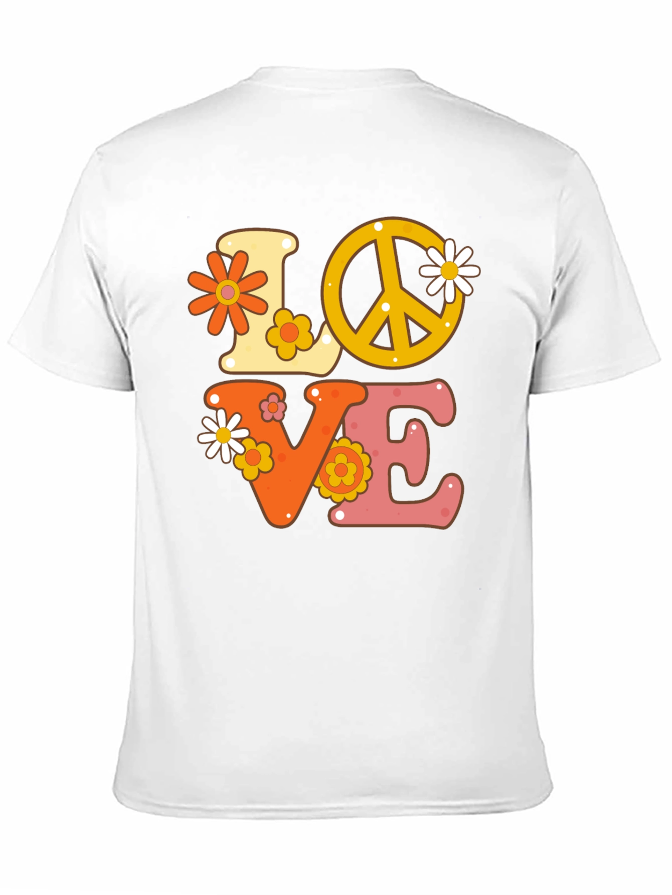 Black Retro Love Peace Sign Graphic Tee view 11
