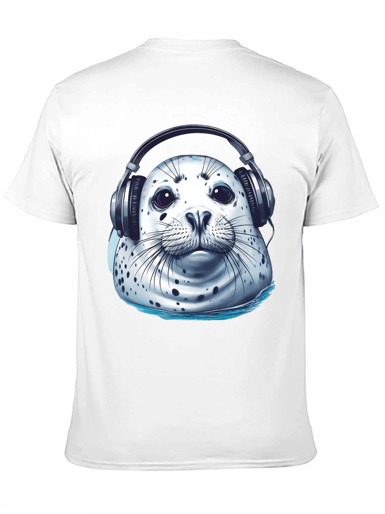 Black Seal with Headphones Graphic Tee view 11