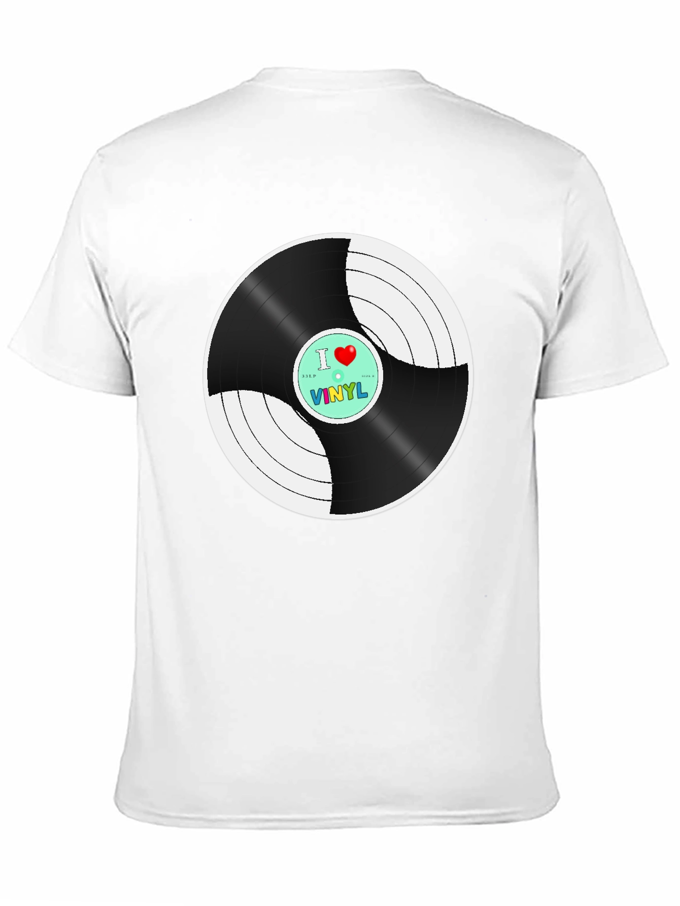 Black I Heart Vinyl Graphic T-Shirt - Classic Retro Music Tee view 11