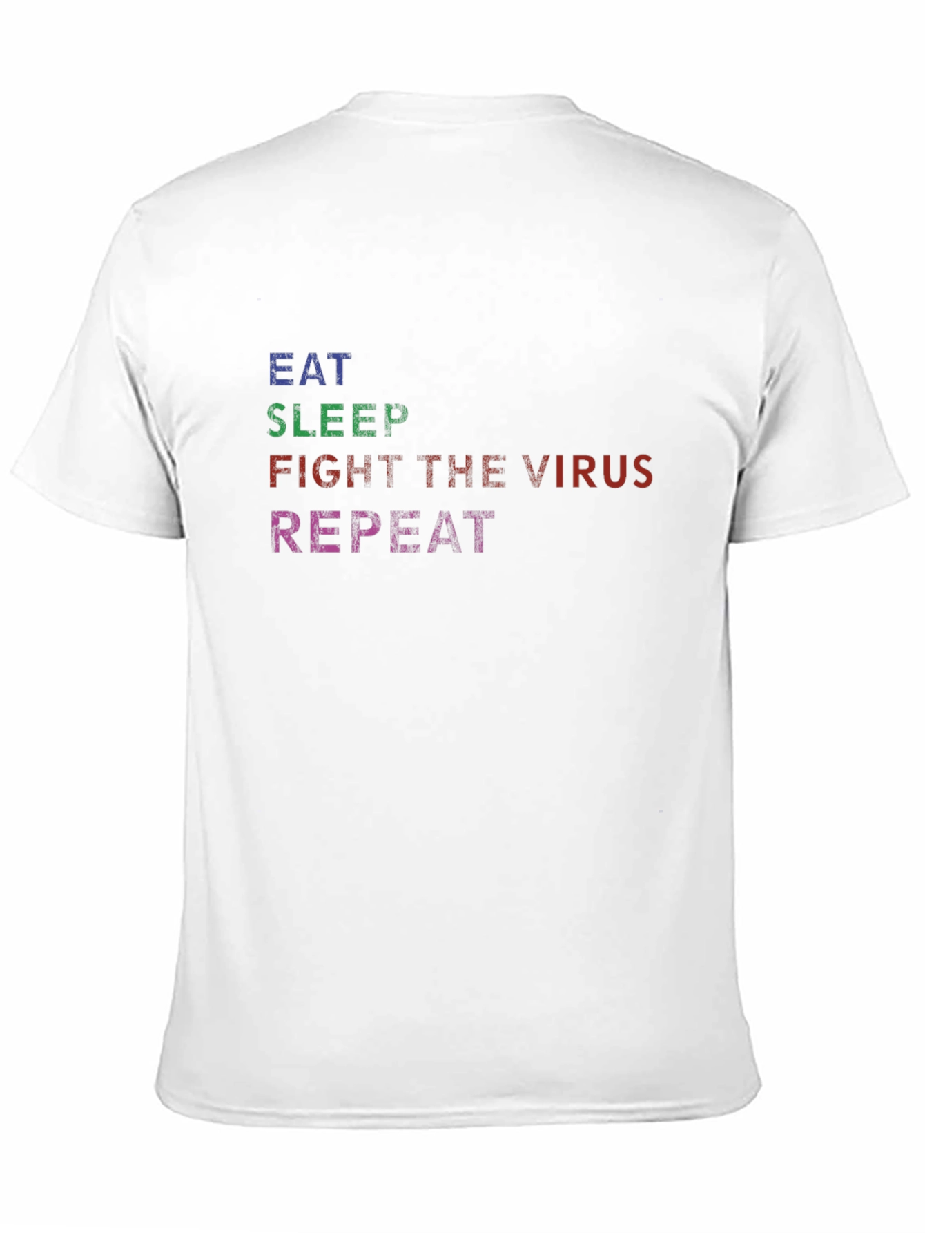 Black Eat Sleep Fight Virus Repeat Black Graphic Tee view 11