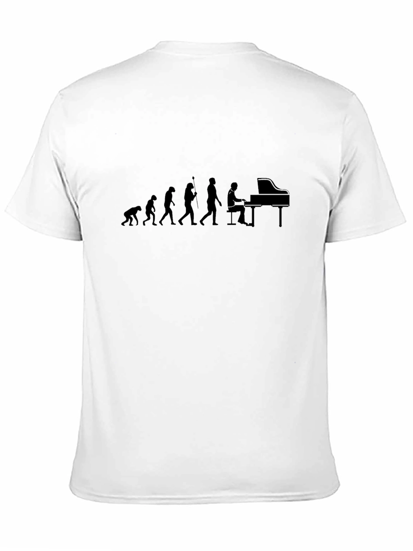 Black Evolution of Music T-Shirt - Piano Player view 11
