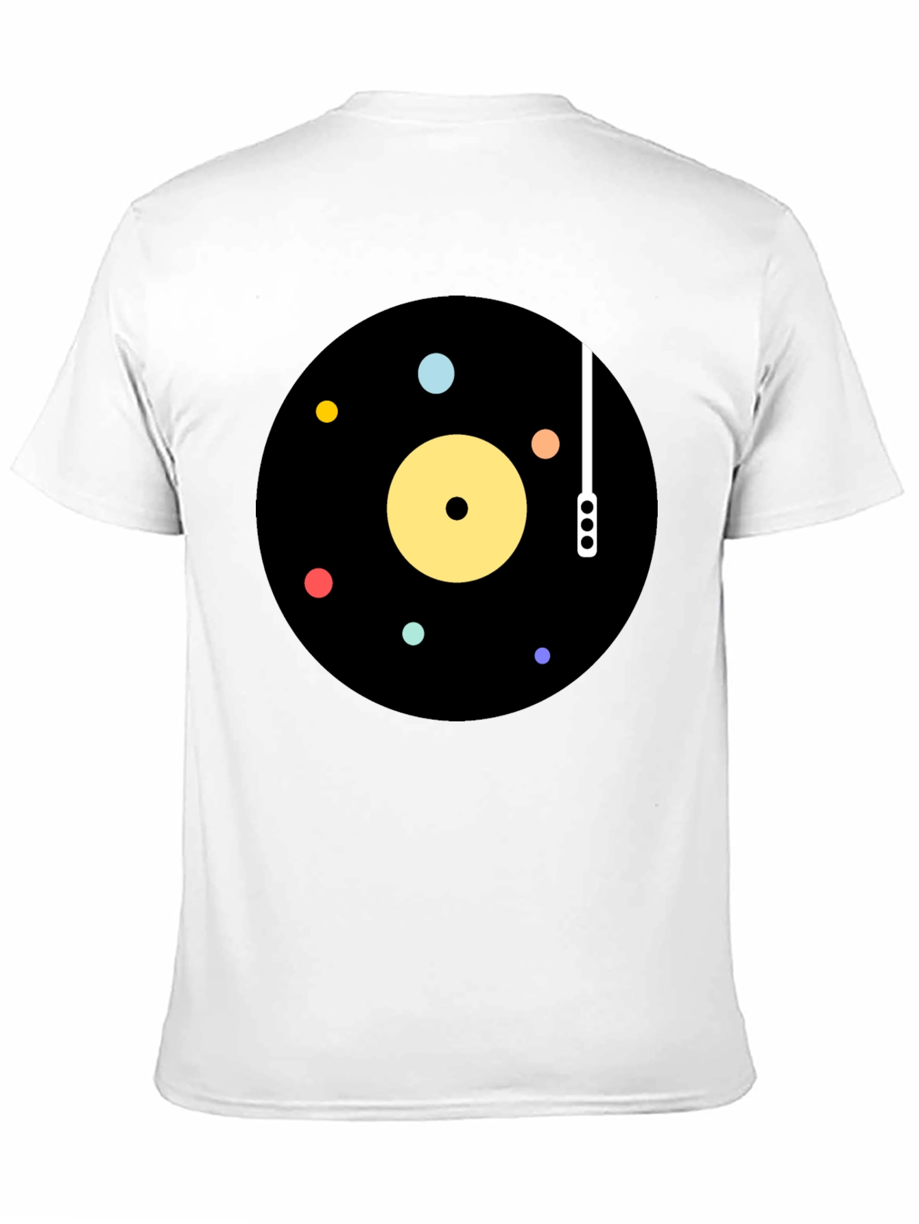 Black Retro Vinyl Record Graphic T-Shirt view 11