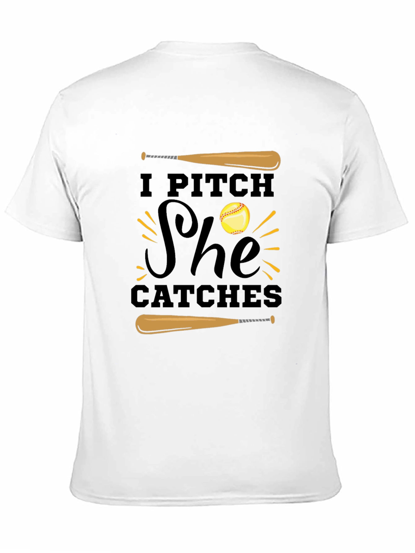I Pitch She Catches Graphic T-Shirt - 11