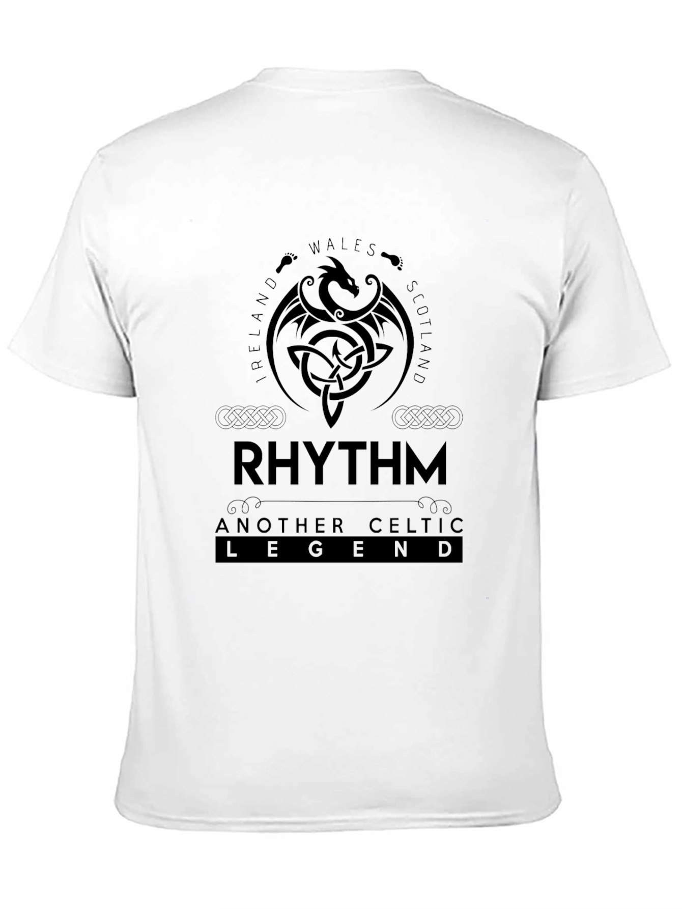 Black Celtic Legend Rhythm Black T-Shirt view 11