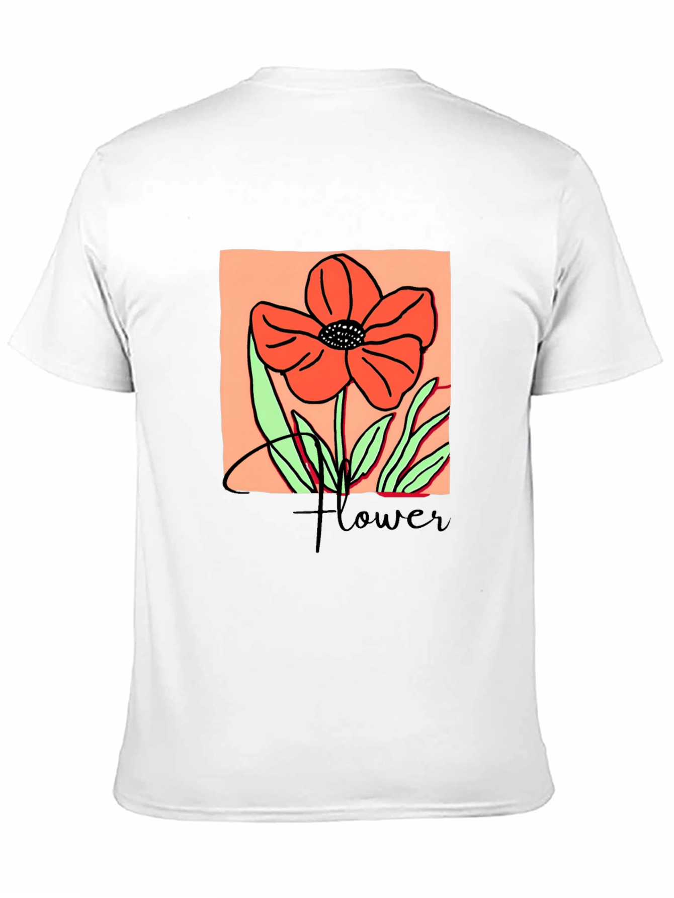 Black Floral Graphic T-Shirt - Artistic Flower Design view 11