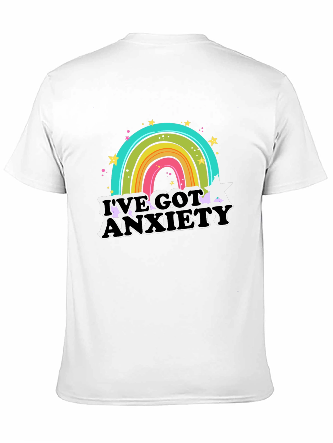 Black Anxiety Rainbow Graphic Tee view 11