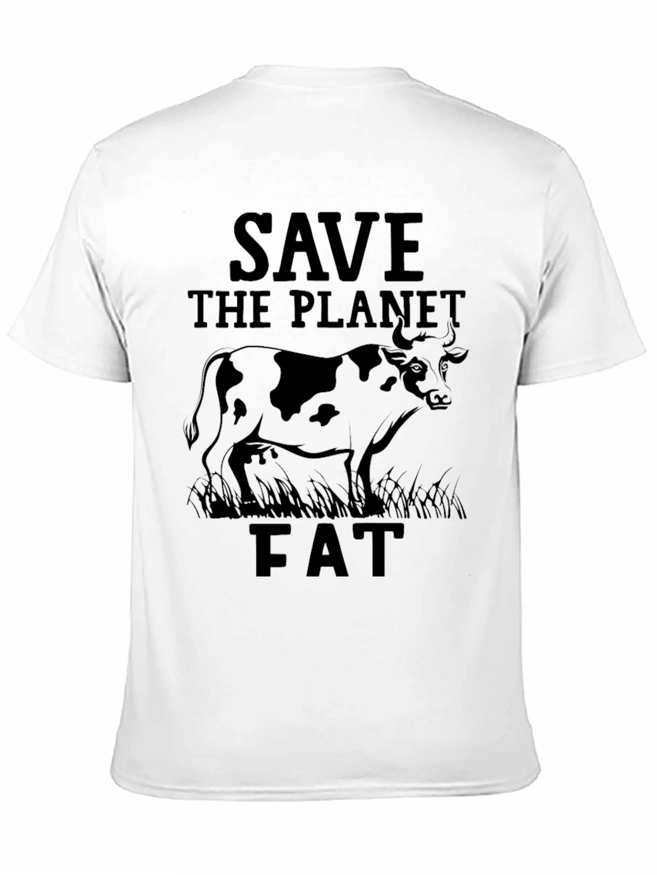 Black Save The Planet Fat Cow Graphic Tee view 11
