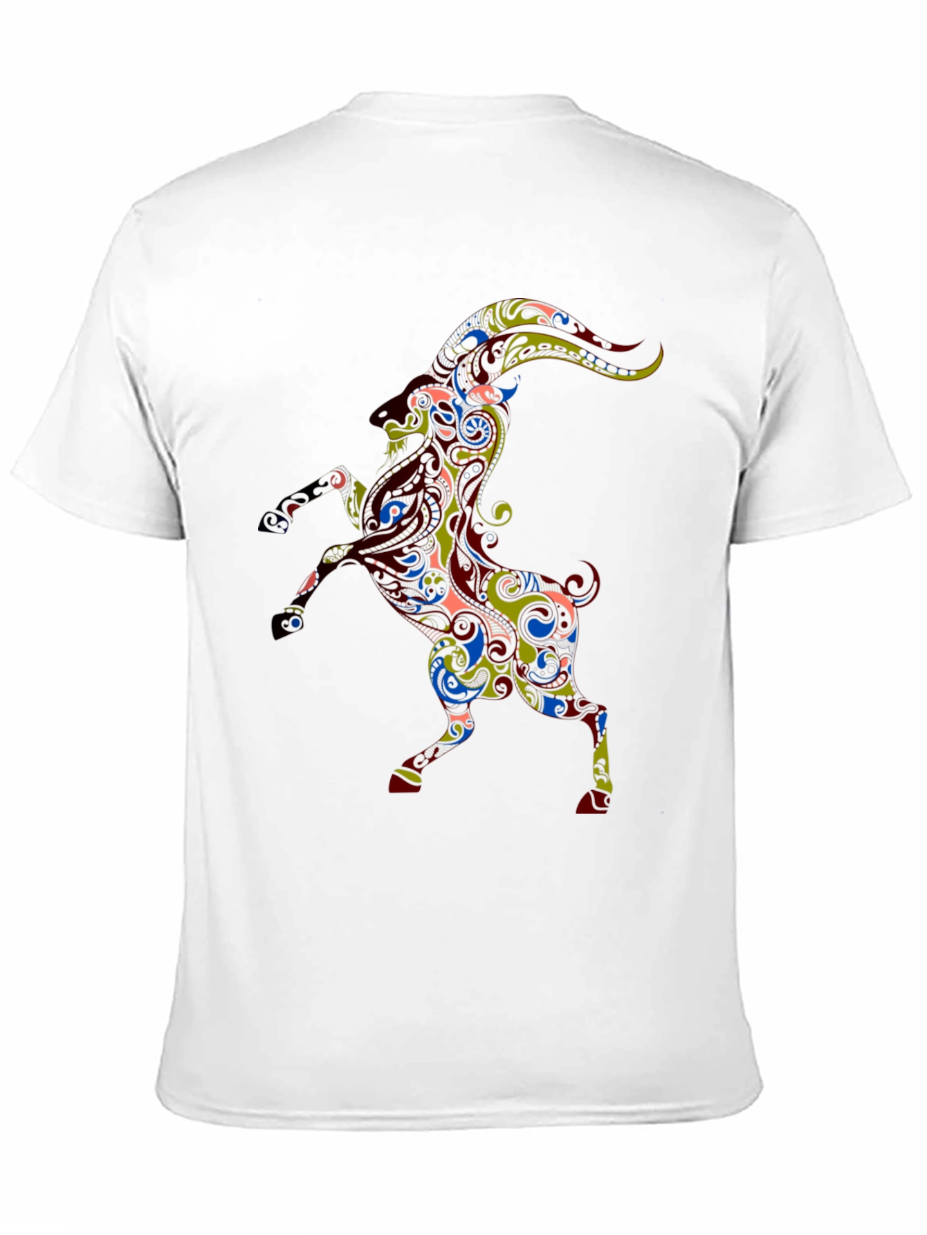 Black Ornate Ram Graphic Tee - Stylish Black T-Shirt view 11